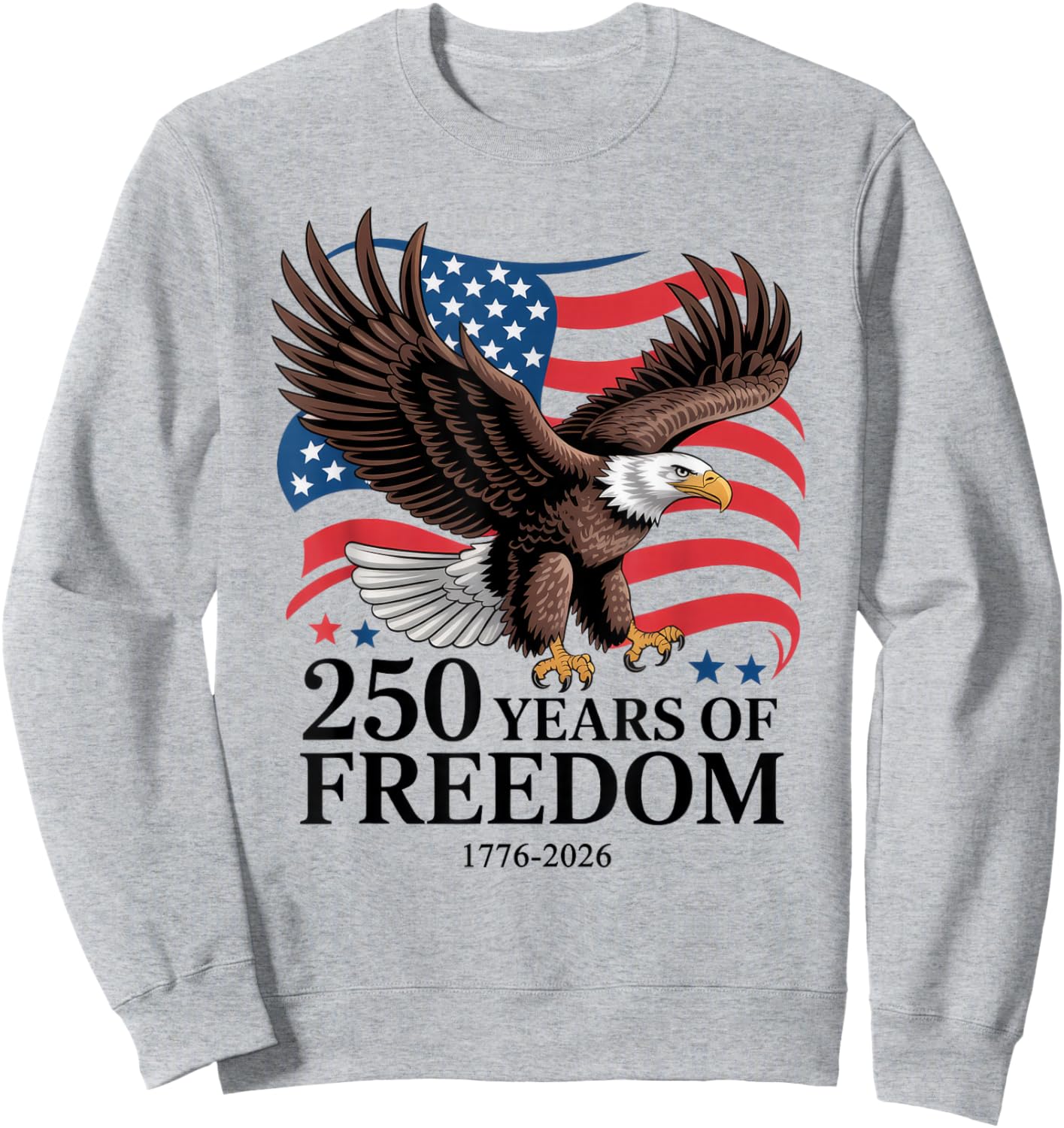 4th of July American Flag Vintage 250 Years 1776 2026 USA Sweatshirt - Sweatshirt | Ash