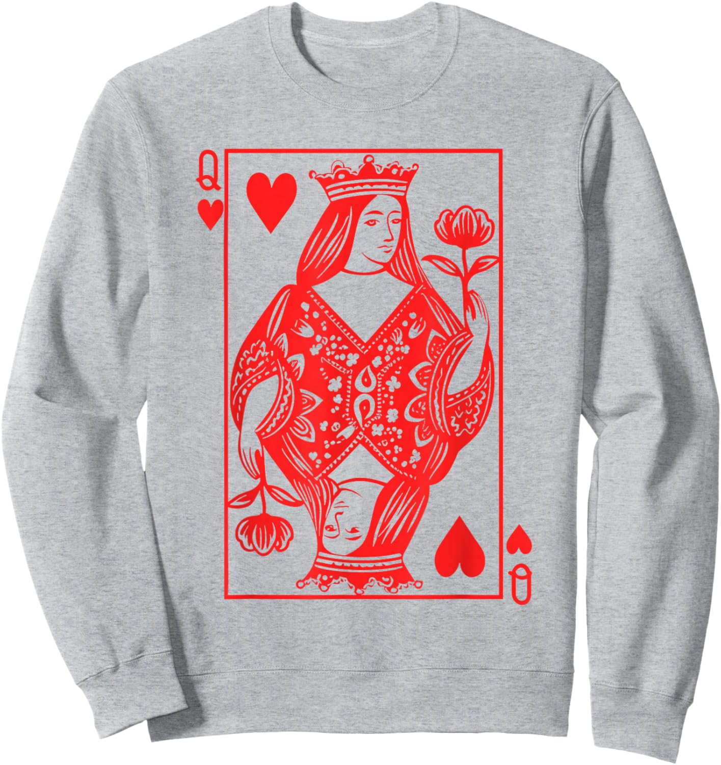 Queen of Hearts Girl Valentine Toddler Girls Valentine's Day Sweatshirt - Sweatshirt | Ash