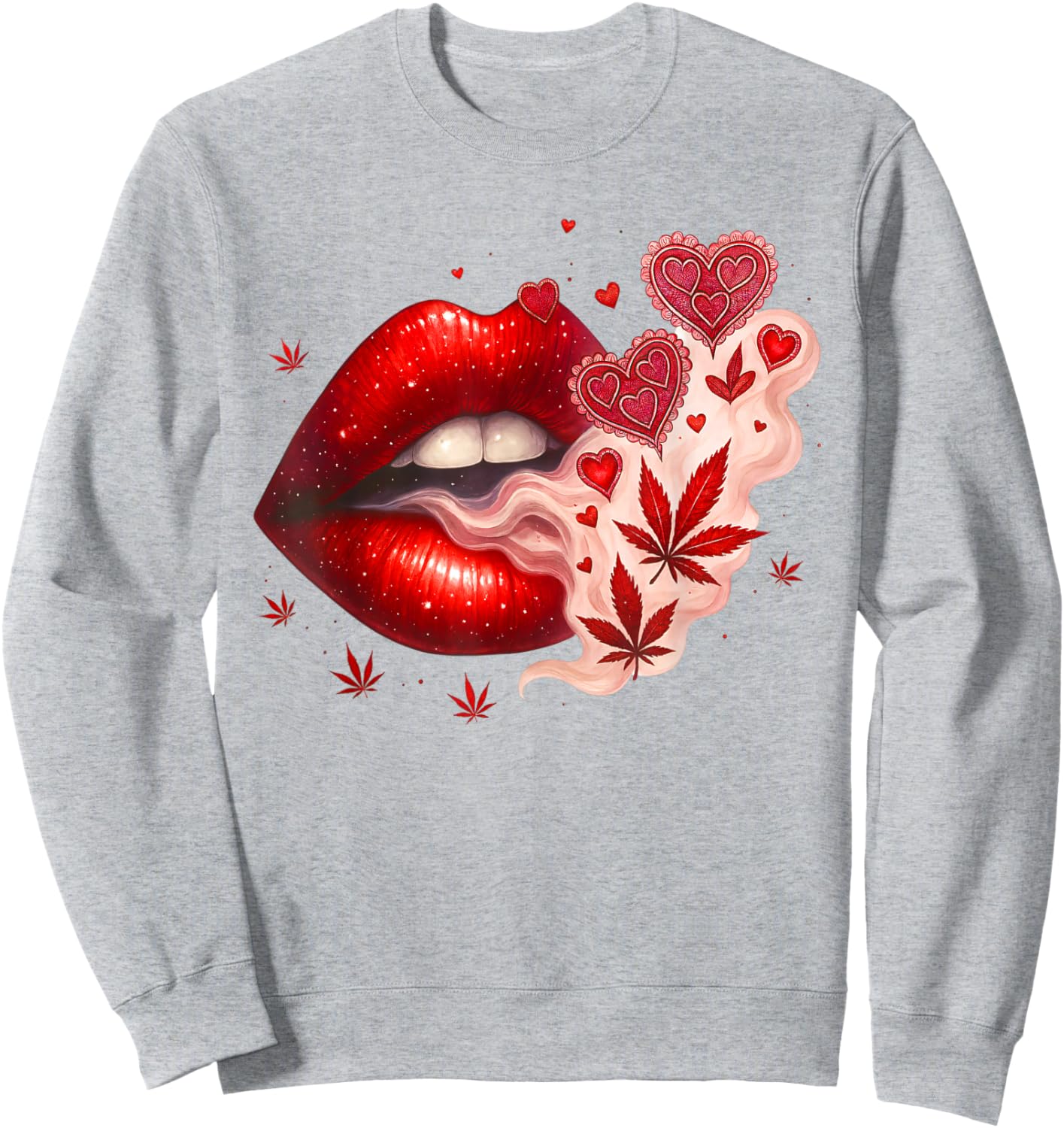 Valentine’s Day Cannabis Weed Lover Marijuana Stoner Babe Sweatshirt - Sweatshirt | Ash