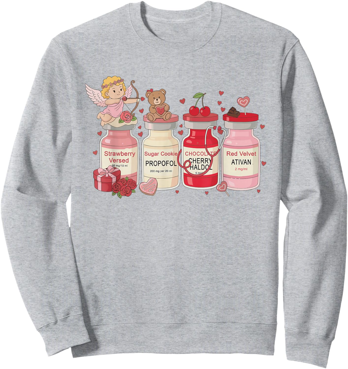 Cupid's Favorite Nurse Valentine Nursing Healthcare Worker Sweatshirt - Sweatshirt | Ash