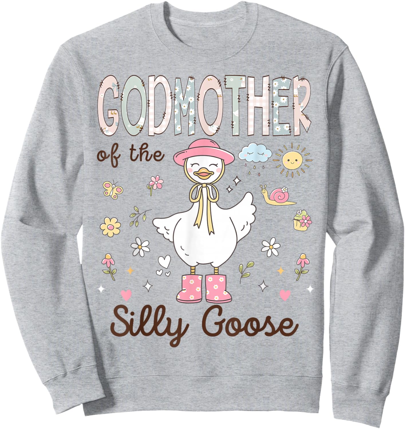 Godmother of The Silly Goose First Birthday Girl Family Sweatshirt - Sweatshirt | Ash