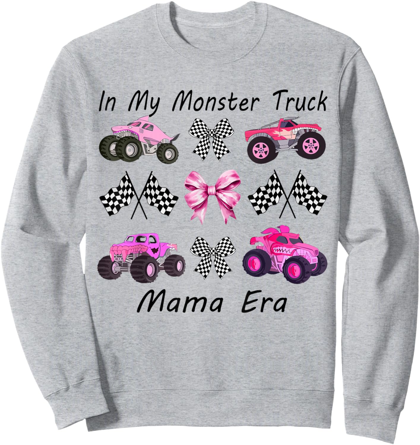 in My Monster Truck Mama Era Cute Pink Monster Truck Mom Sweatshirt - Sweatshirt | Ash