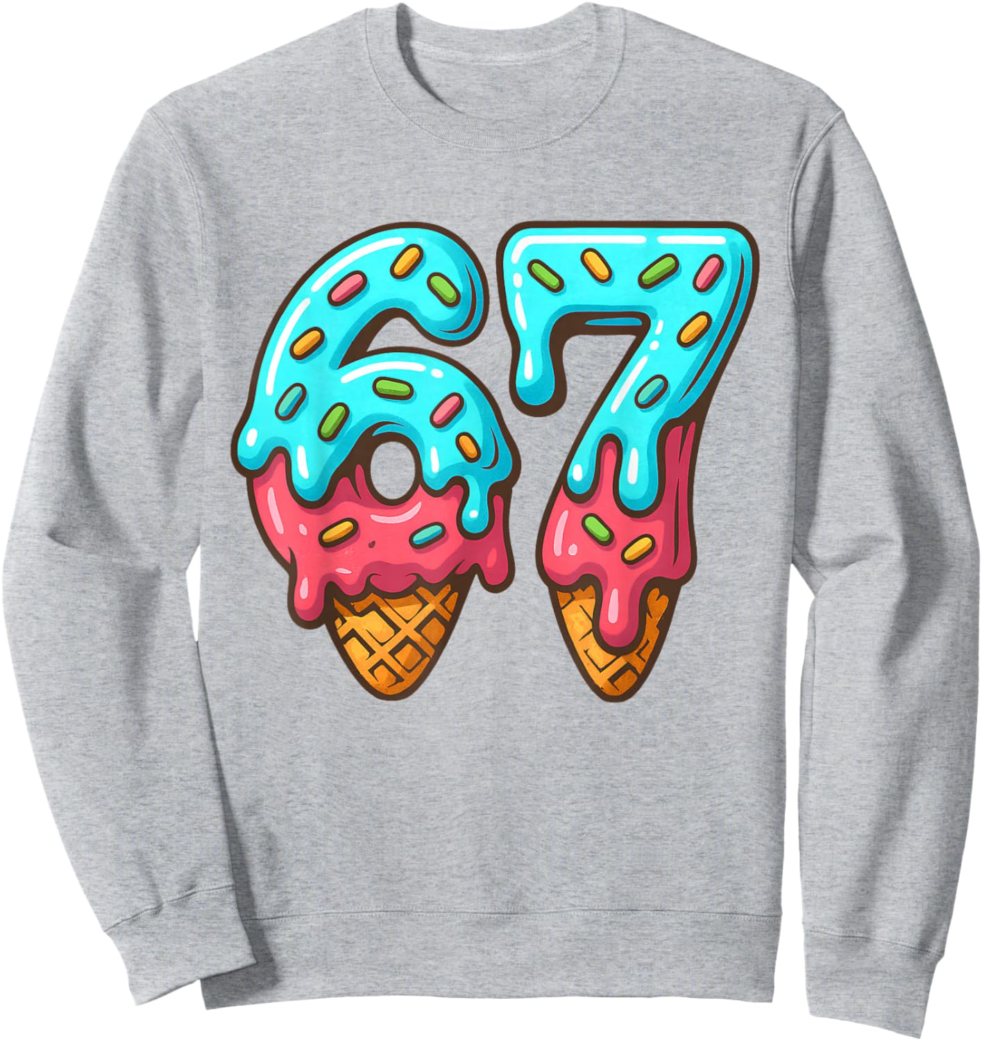 67 Meme Trendy Cream Halloween Funny Six Seven Gen Alpha Z Sweatshirt - Sweatshirt | Ash