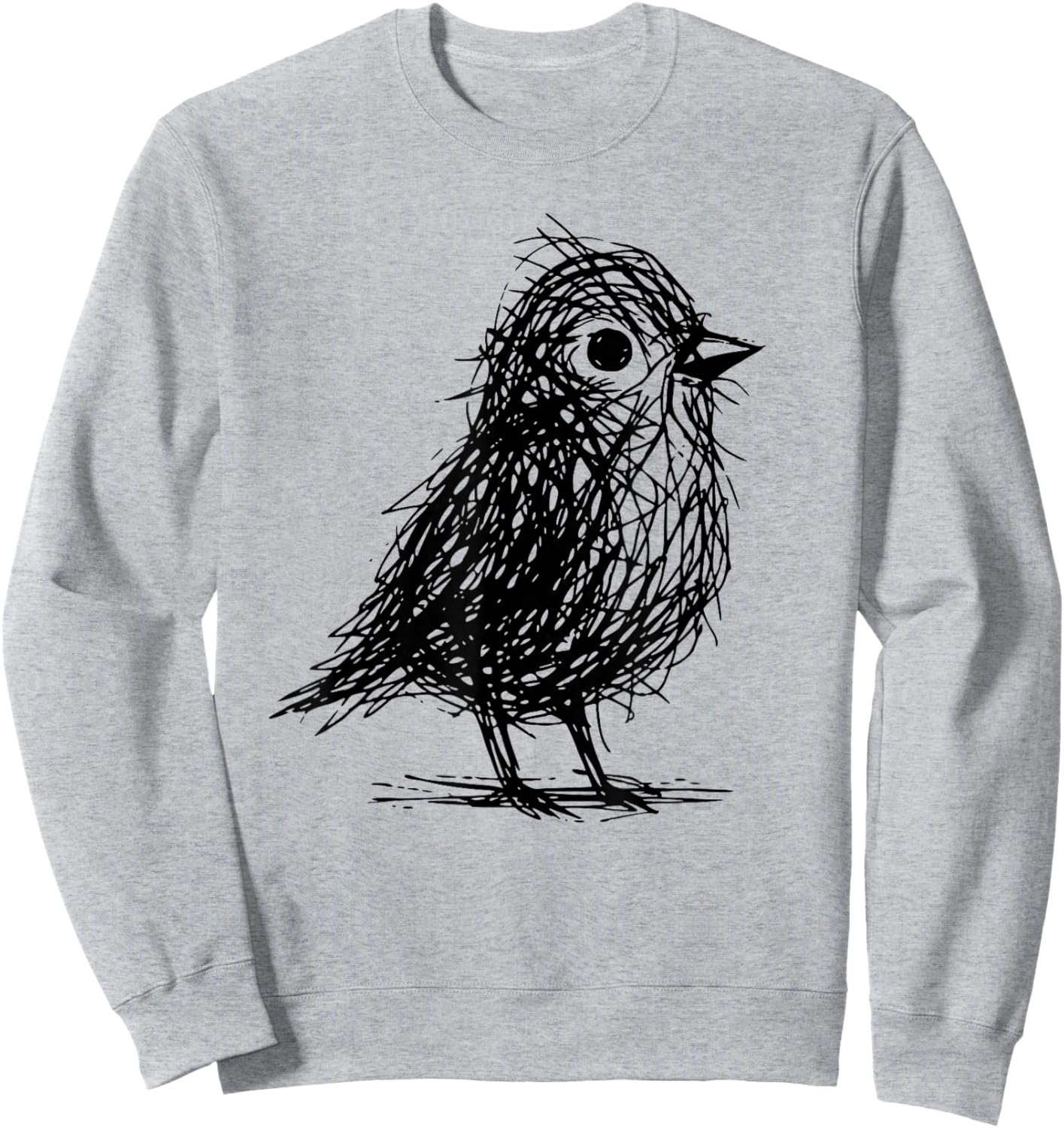 Minimal Line Art Minimalist Abstract Sketch Scribble Bird Sweatshirt - Sweatshirt | Ash