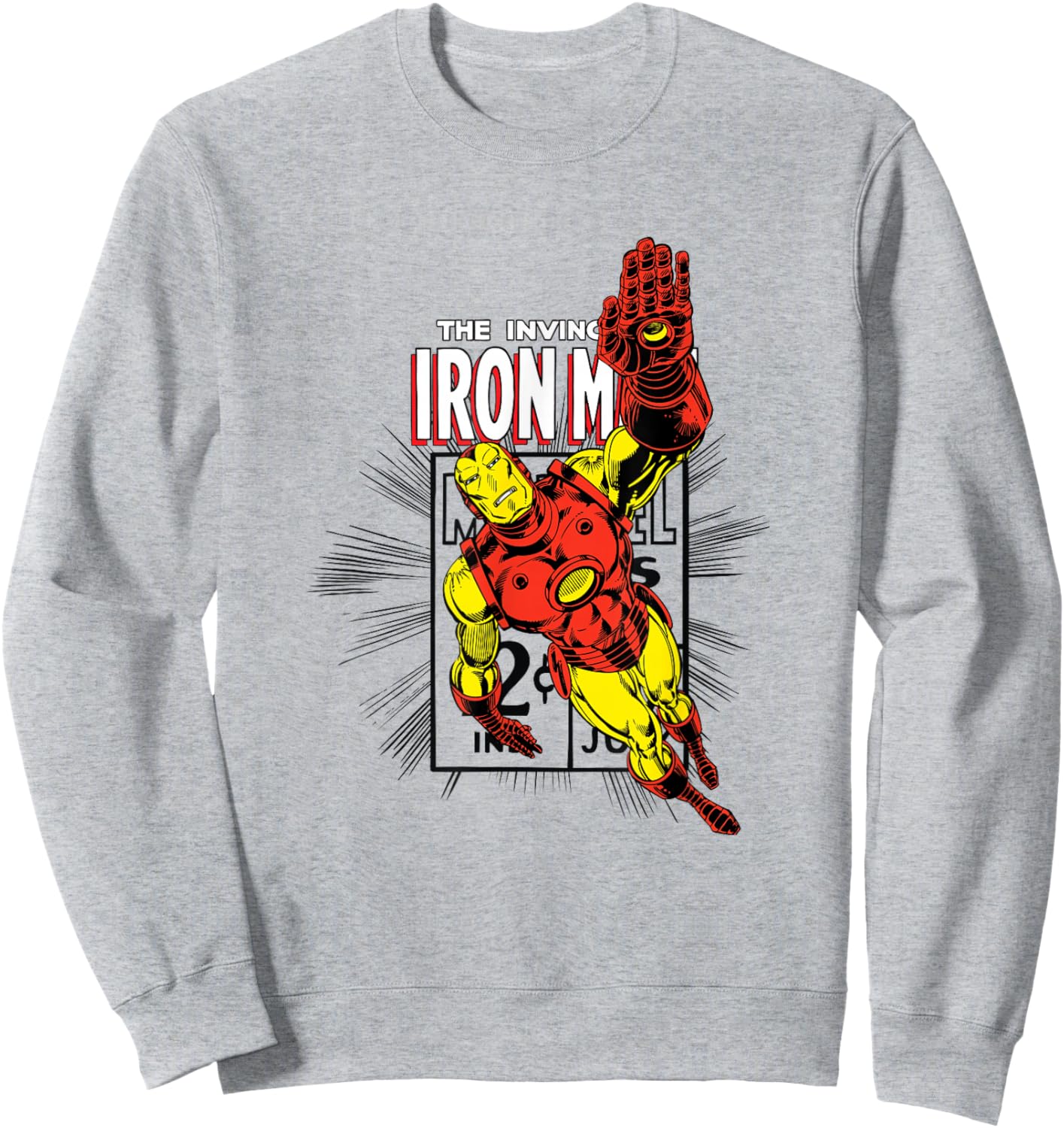Marvel Comics Iron Man Retro Flying Pose Classic Armor Sweatshirt - Sweatshirt | Ash