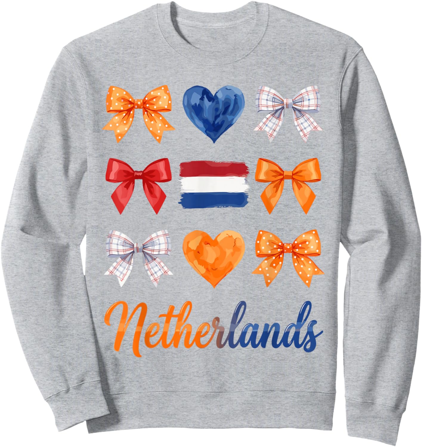 Coquette Bow Dutch Flag Netherlands Holland Cute Girls Sweatshirt - Sweatshirt | Ash