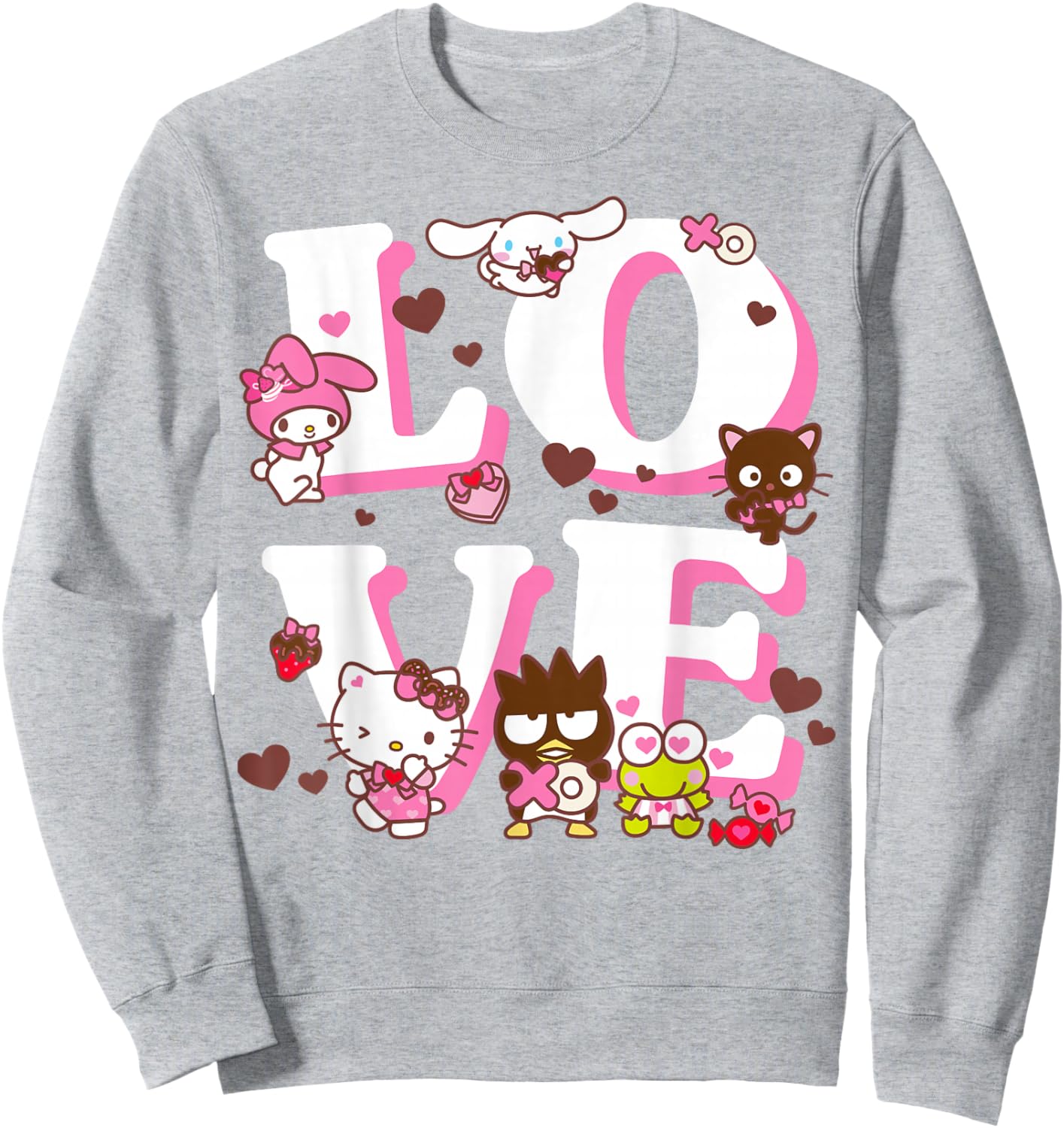 Hello Kitty Valentine's Day Love Cute Sanrio Friends Sweatshirt - Sweatshirt | Ash