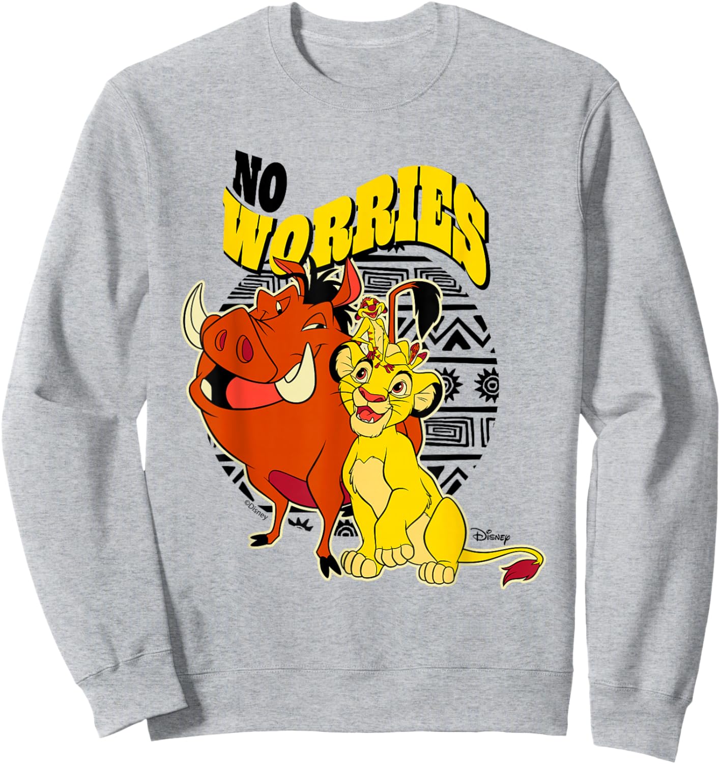 Disney The Lion King Simba Timon Pumbaa Worries Cute Sweatshirt - Sweatshirt | Ash