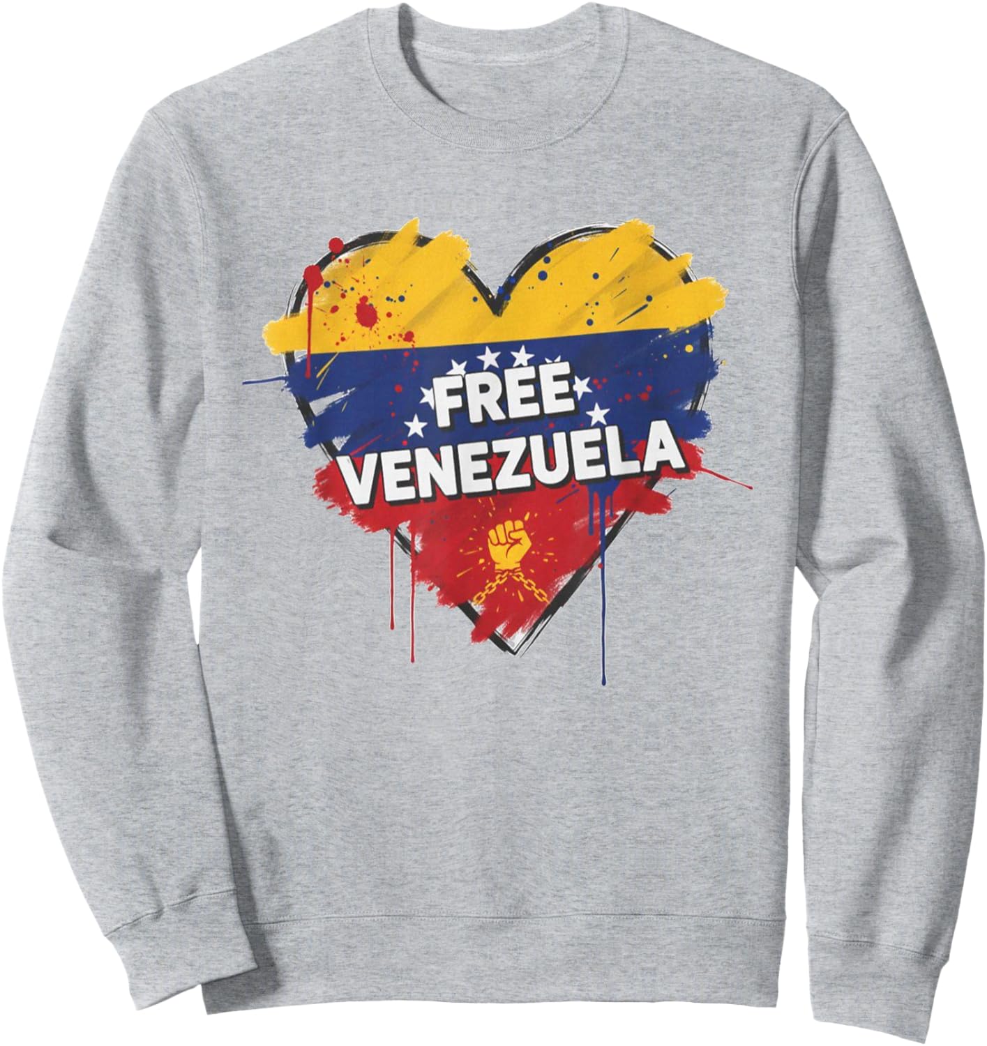 Free Venezuela Flag Patriotic Funny Venezuela Libre Freedom Sweatshirt - Sweatshirt | Ash