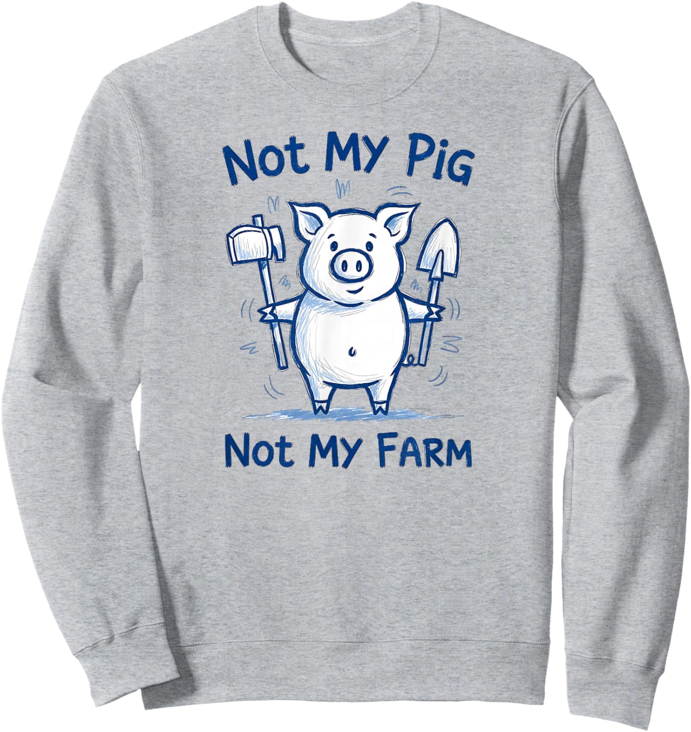 Cute Pig Gifts for Hog Lovers Funny Farm Animal Swine Squad Sweatshirt - Sweatshirt | Ash