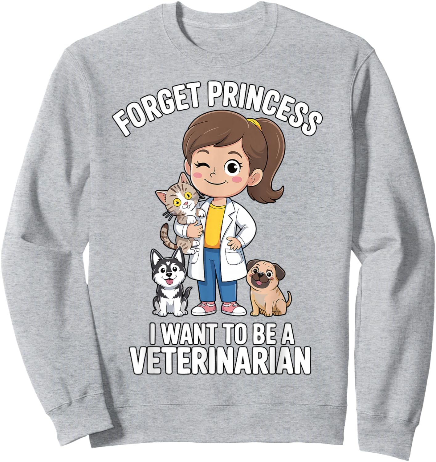 Future Veterinarian Girl Vet Tech Animal Clinic Sweatshirt - Sweatshirt | Ash