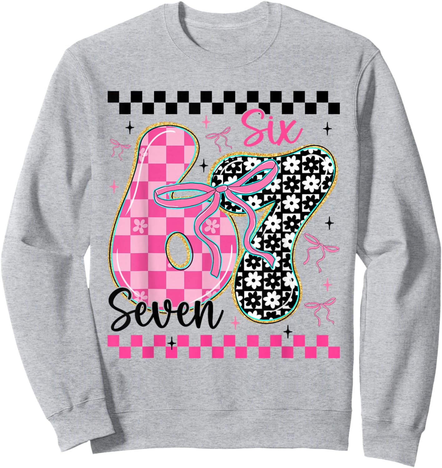 67 Funny Meme Filled with Hearts Six Seven Valentine’s Day Sweatshirt - Sweatshirt | Ash