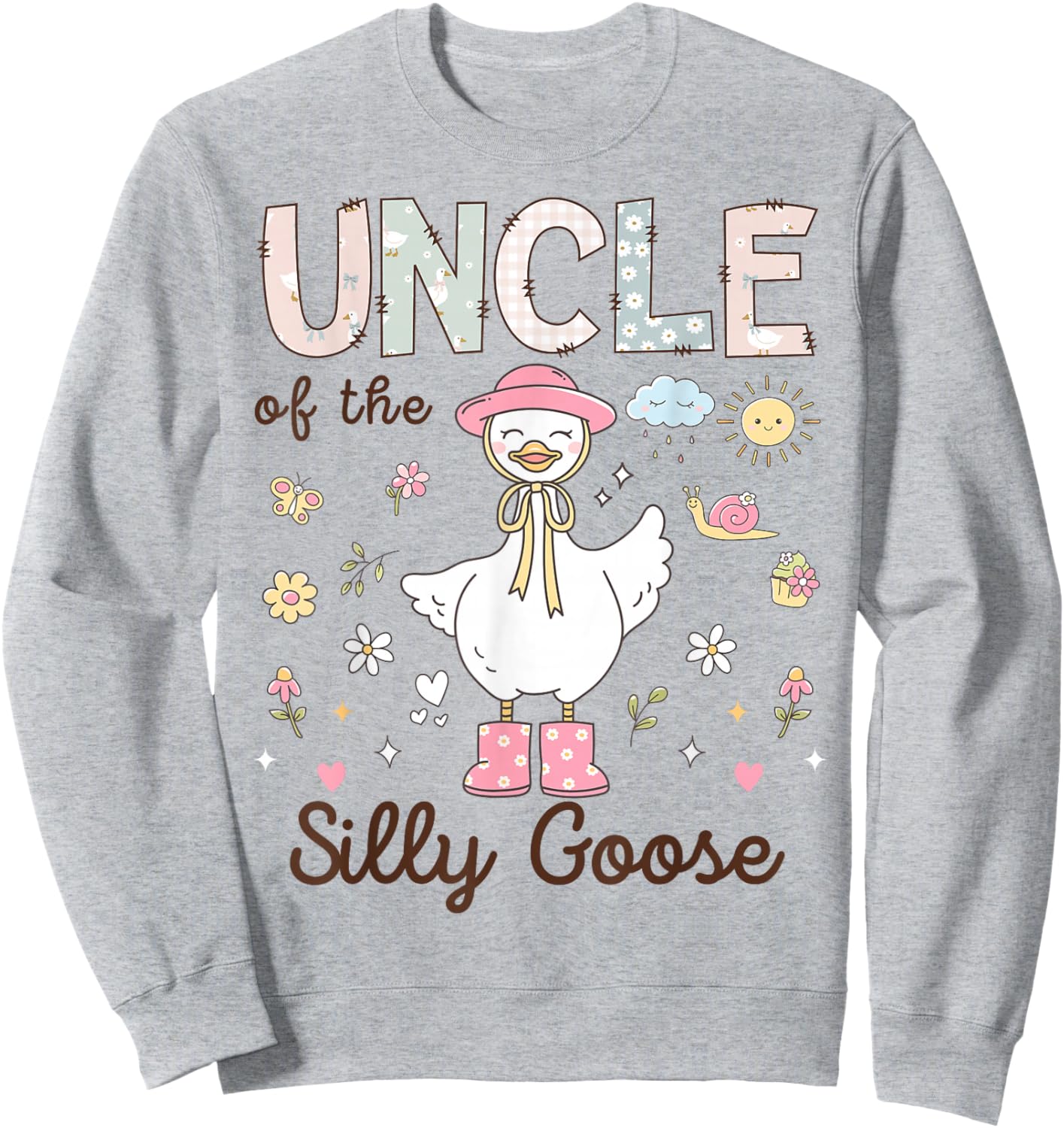 Uncle of The Silly Goose First Birthday Girl Family Sweatshirt - Sweatshirt | Ash
