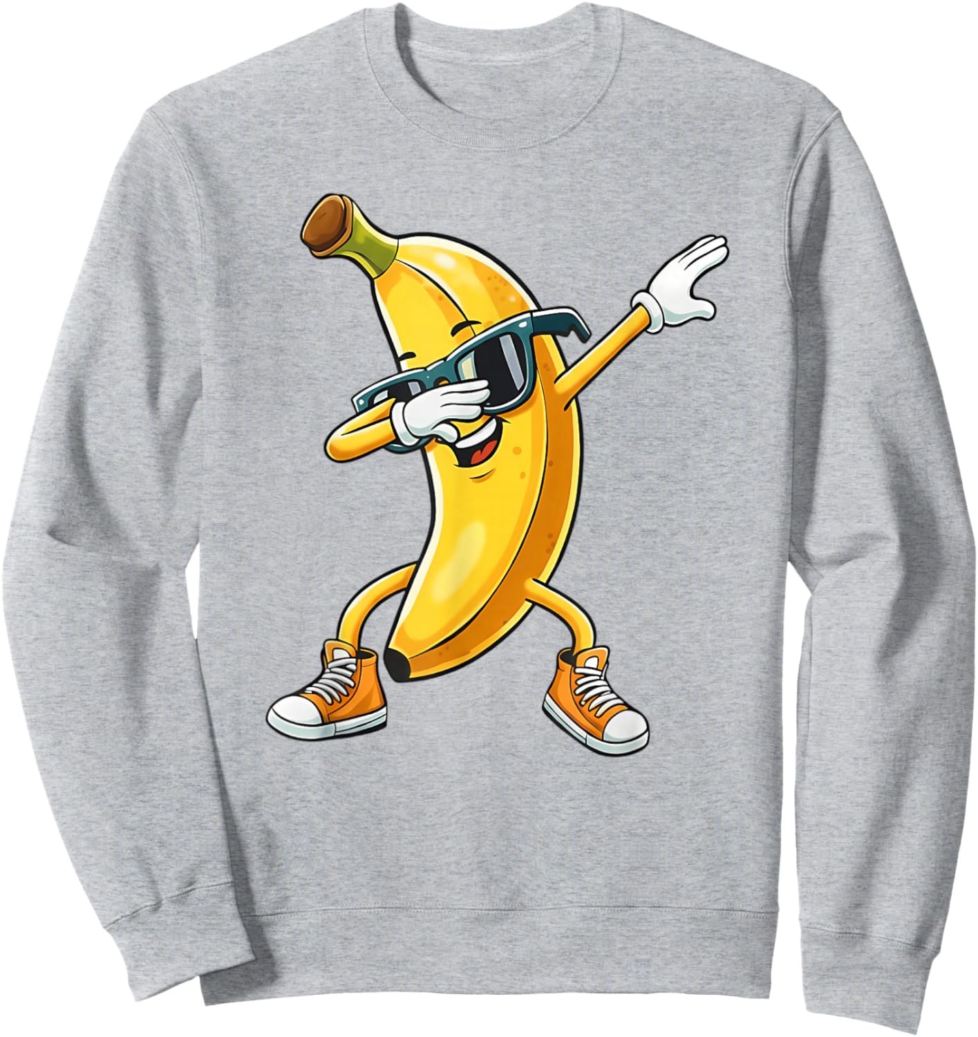 Funny Dabbing Banana Graphic Banana Love Sweatshirt - Sweatshirt | Ash