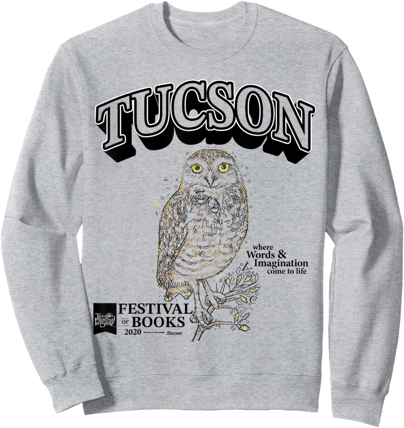 Tucson Festival of Books | TFOB 2020 | Owl Mascot Sweatshirt - Sweatshirt | Ash
