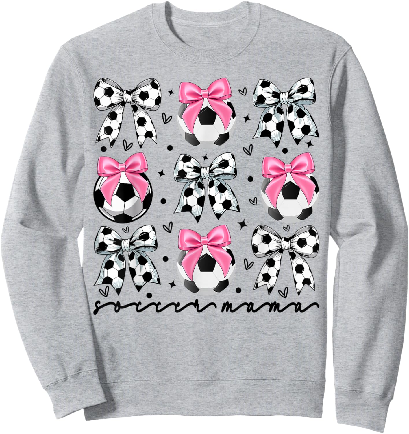 Coquette Soccer Bow Cute mom Soccer Mama Sweatshirt - Sweatshirt | Ash