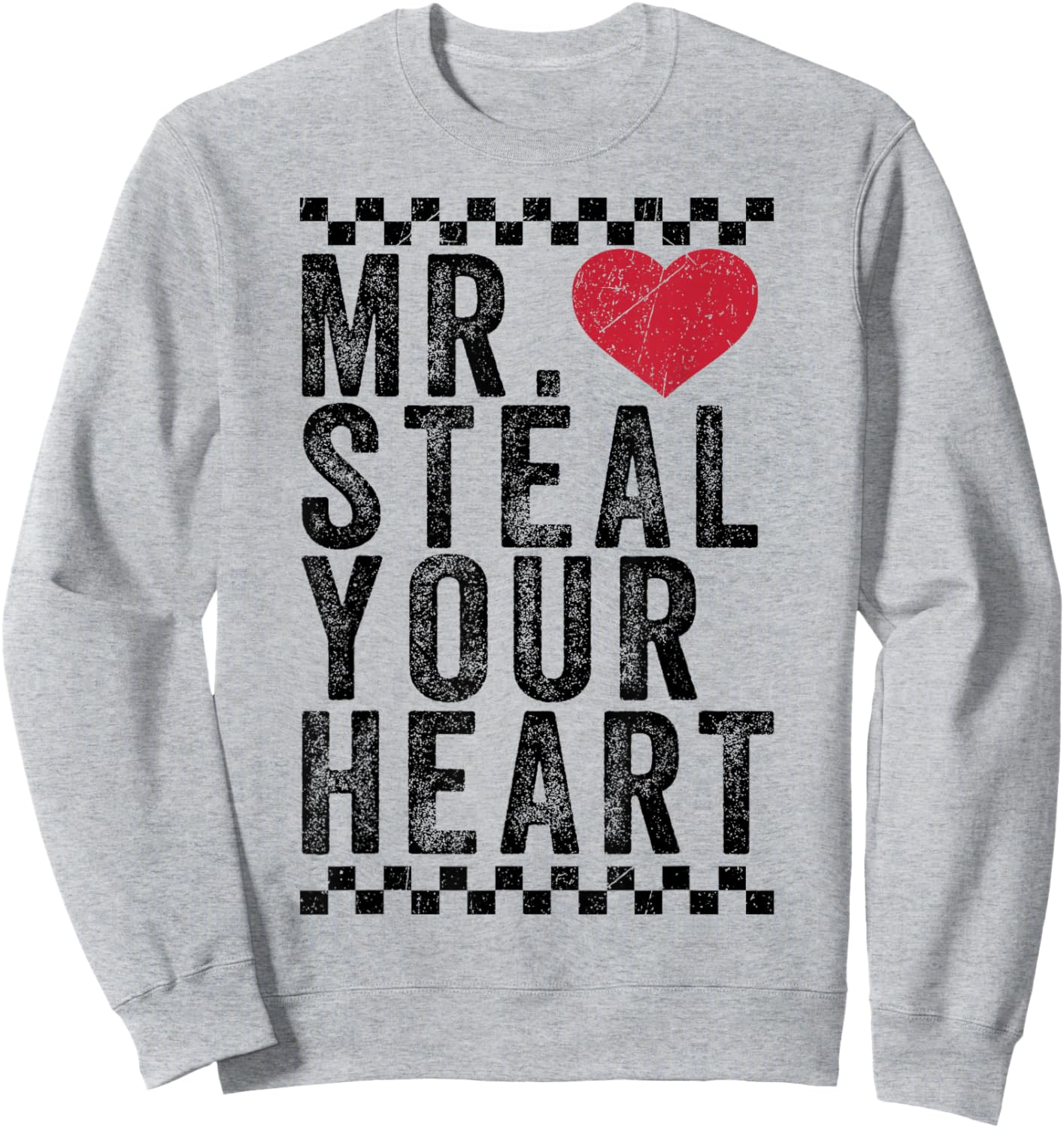Funny Valentines Day Mr. Steal Your Heart Toddler Kids Boys Sweatshirt - Sweatshirt | Ash