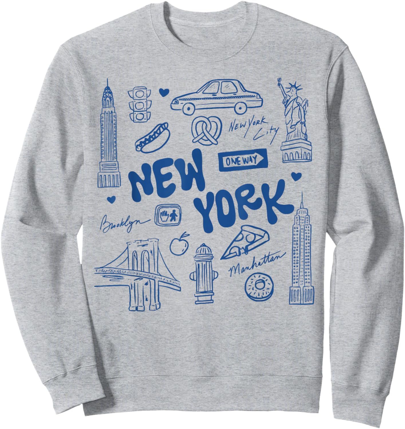 New York City Aesthetic Travel Vacation Sweatshirt - Sweatshirt | Ash