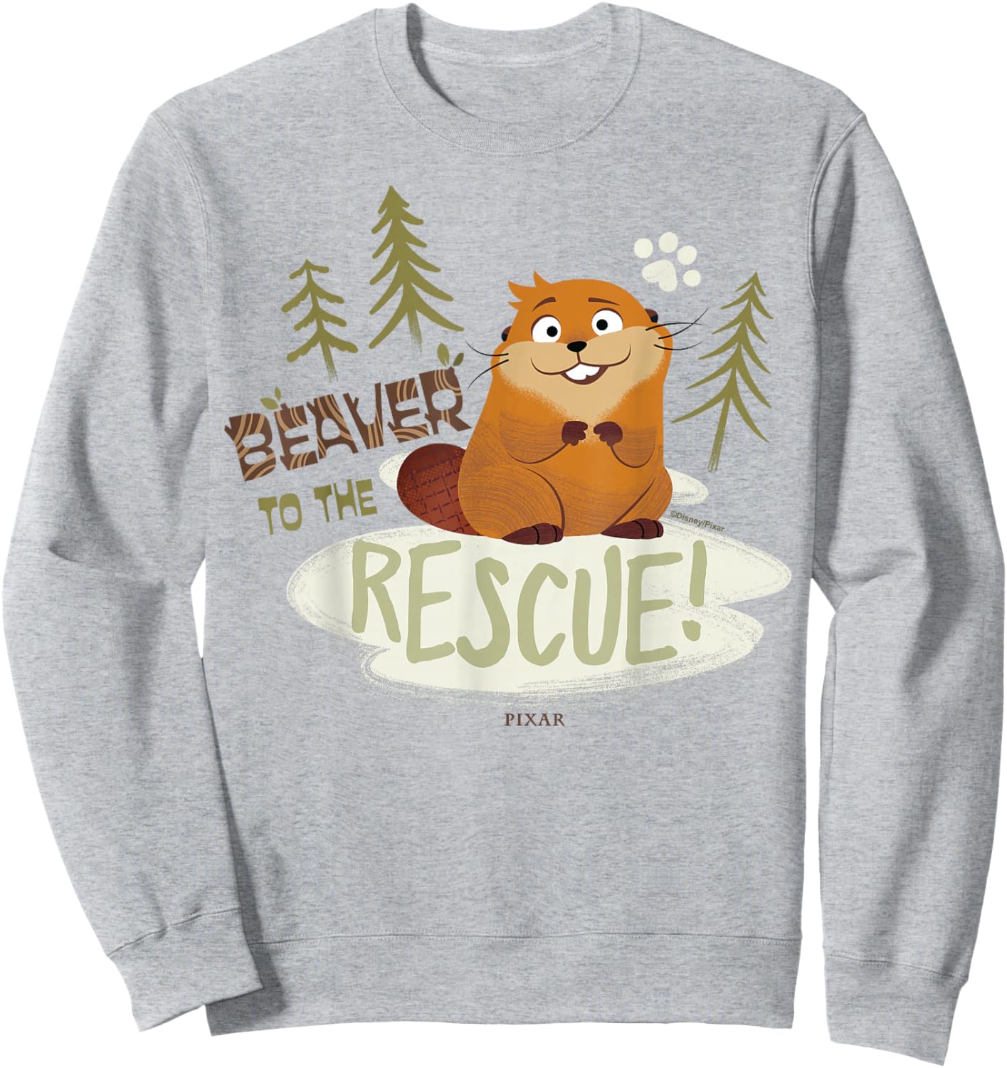 Disney Pixar Hoppers Beaver to The Rescue Cute Forest Sweatshirt - Sweatshirt | Ash