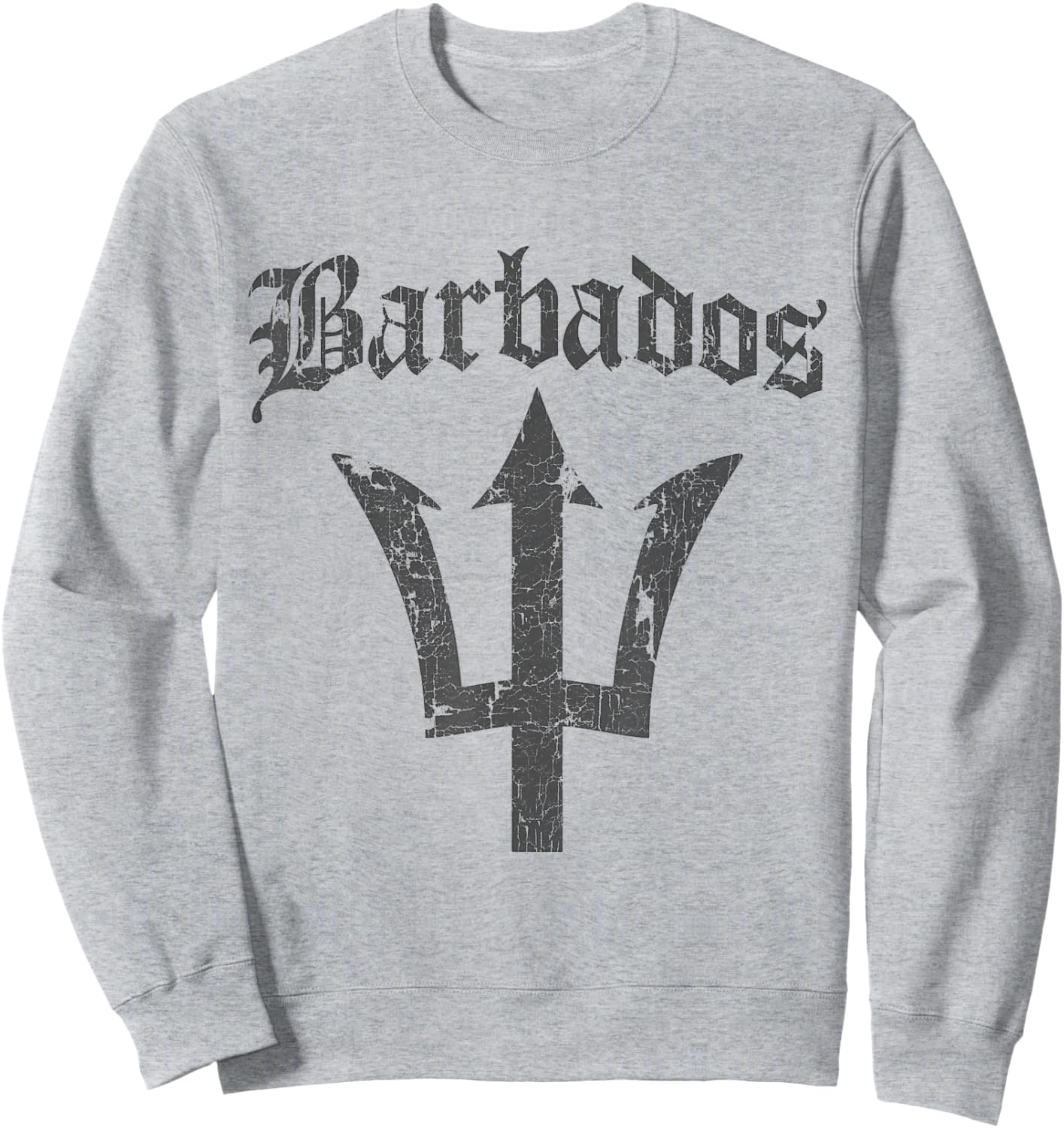 Vintage Barbadian Flag Barbados Sweatshirt - Sweatshirt | Ash