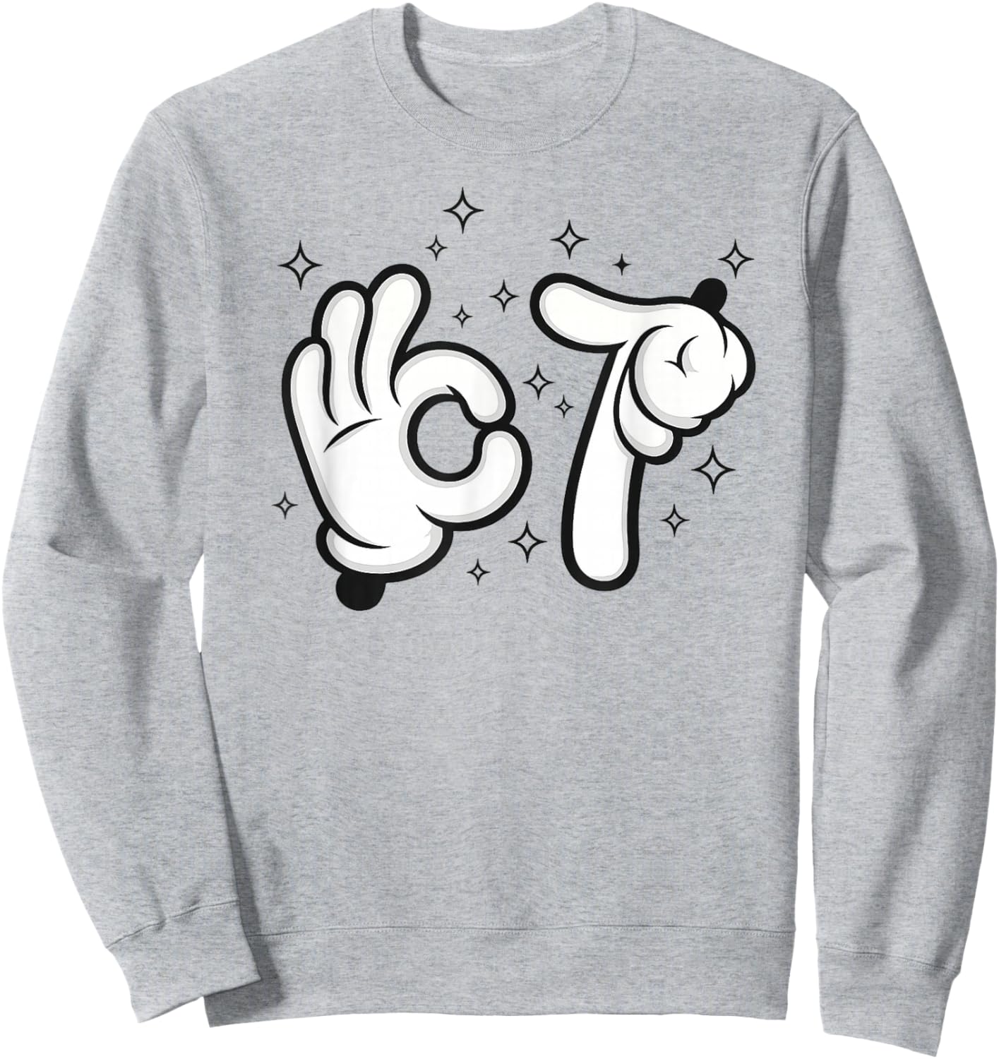 Six Seven Mouse Kids 67 Boys Youth 6-7 Meme Hands Funny Sweatshirt - Sweatshirt | Ash