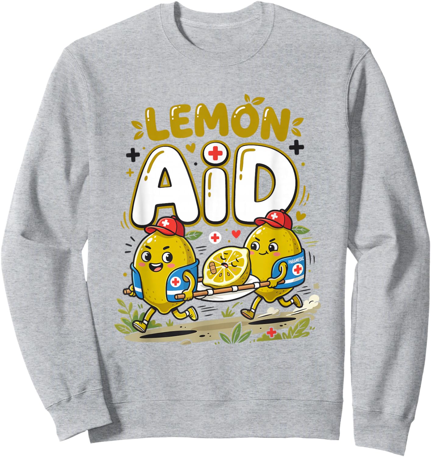 Lemon Aid Ambulance Lemonade Pun Citrus Fruit Lover Foodie Sweatshirt - Sweatshirt | Ash