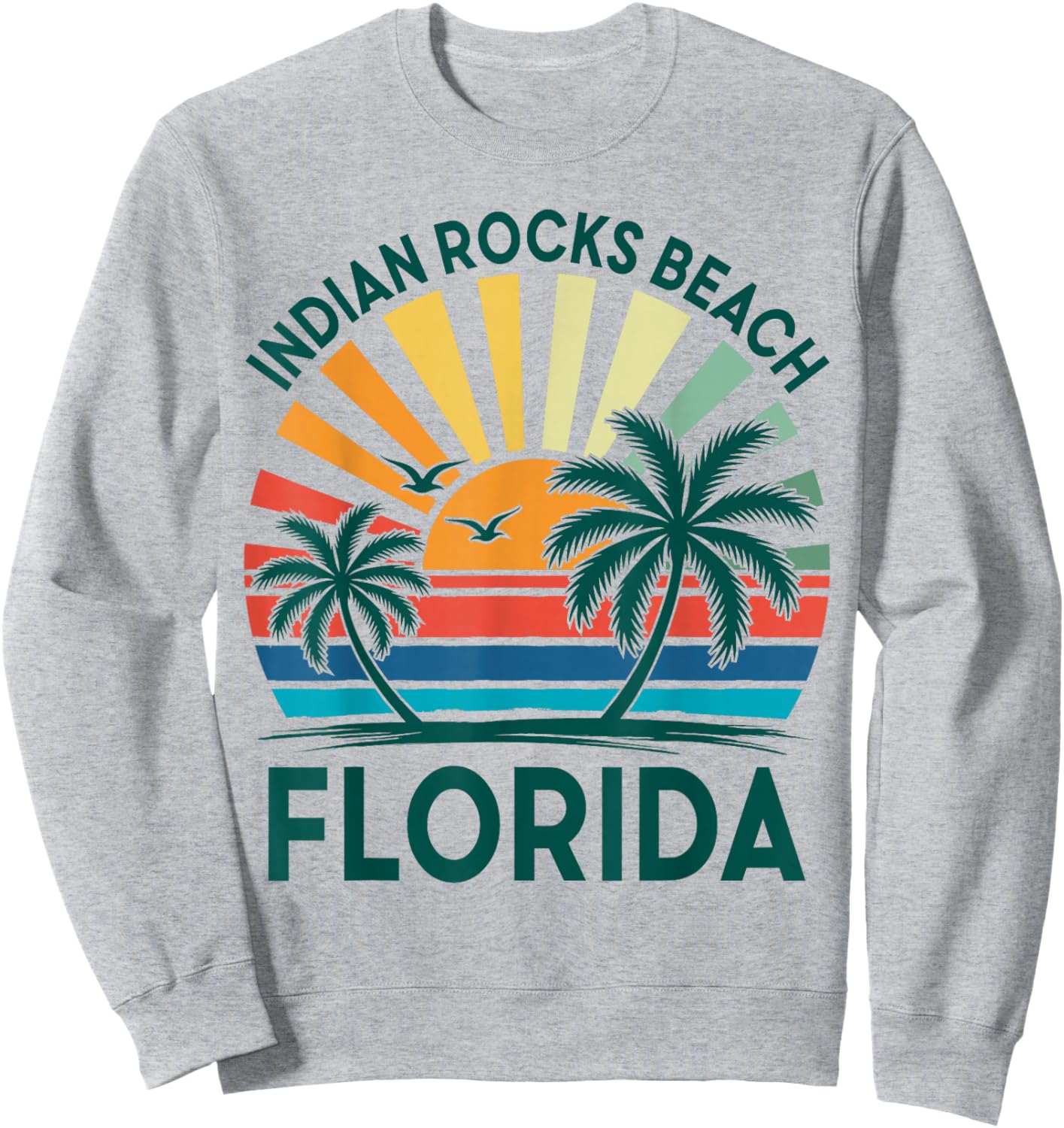 Indian Rocks Beach Florida Vacation Retro Sunset Vintage Sweatshirt - Sweatshirt | Ash