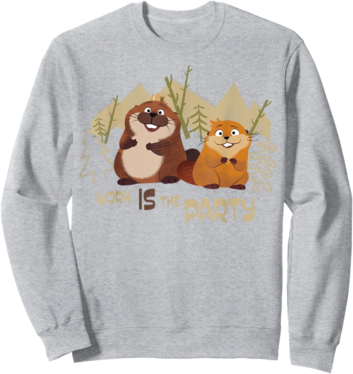 Disney Pixar Hoppers Work is The Party Retro Outdoors Sweatshirt - Sweatshirt | Ash