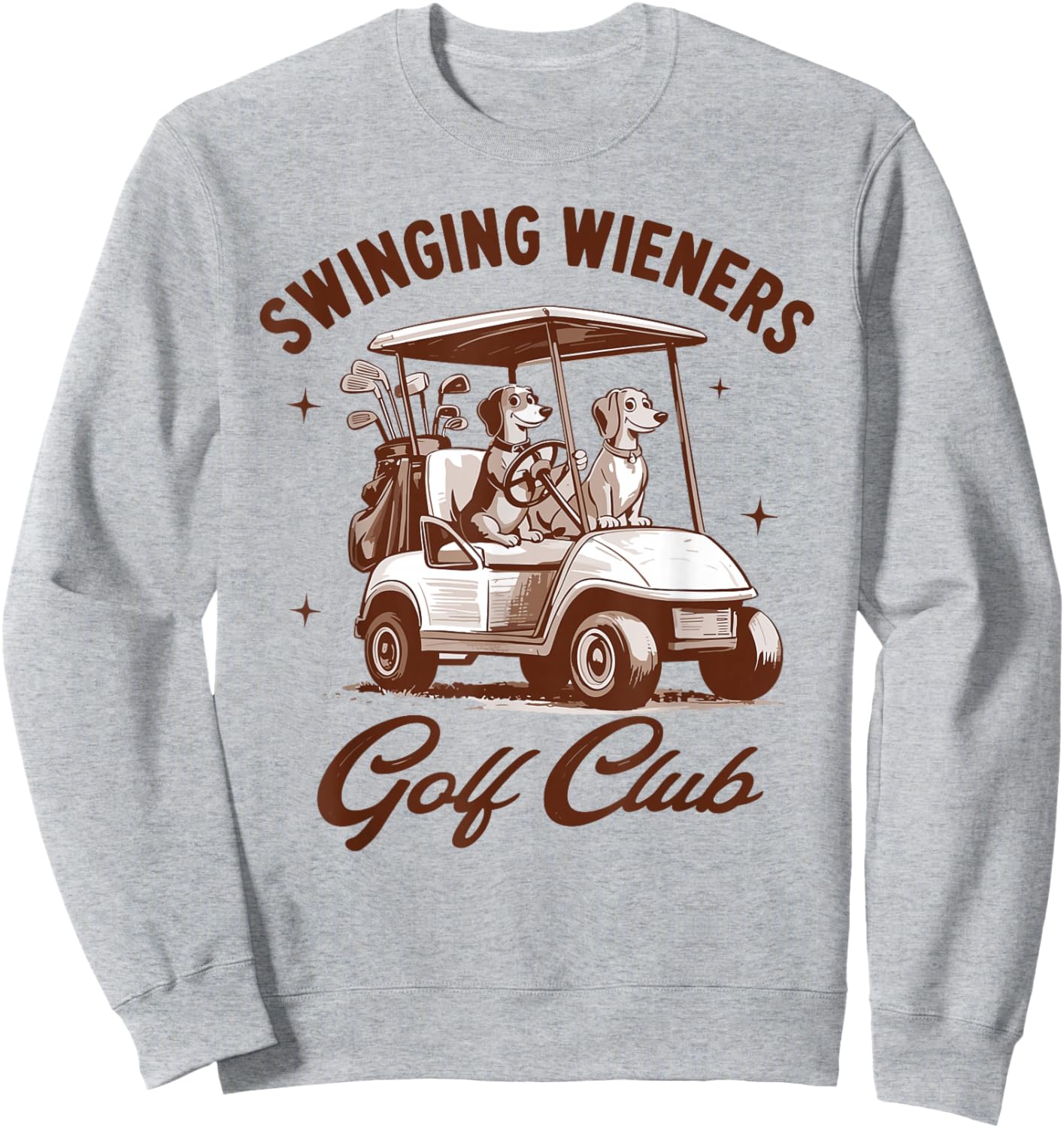 Swinging Wieners Funny Dachshund Golf Humor Sweatshirt - Sweatshirt | Ash