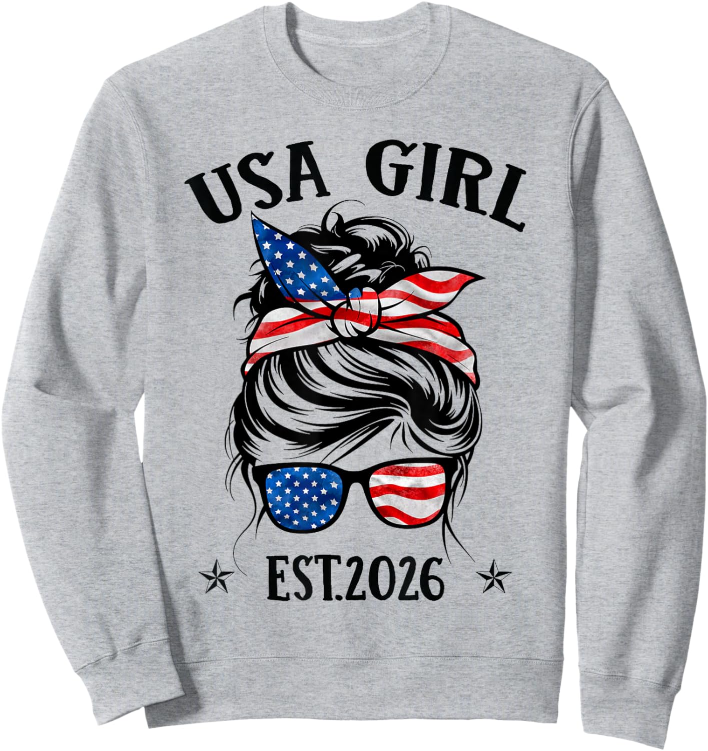 US Citizen Est 2026 New Citizenship American USA Girl 2026 Sweatshirt - Sweatshirt | Ash