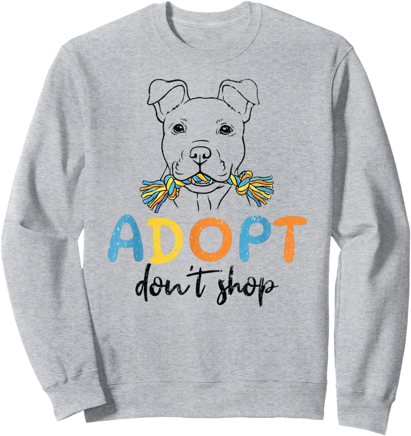 Adopt Don’t Shop Dog Rescue Awareness Cute Rescue Dog Sweatshirt - Sweatshirt | Ash
