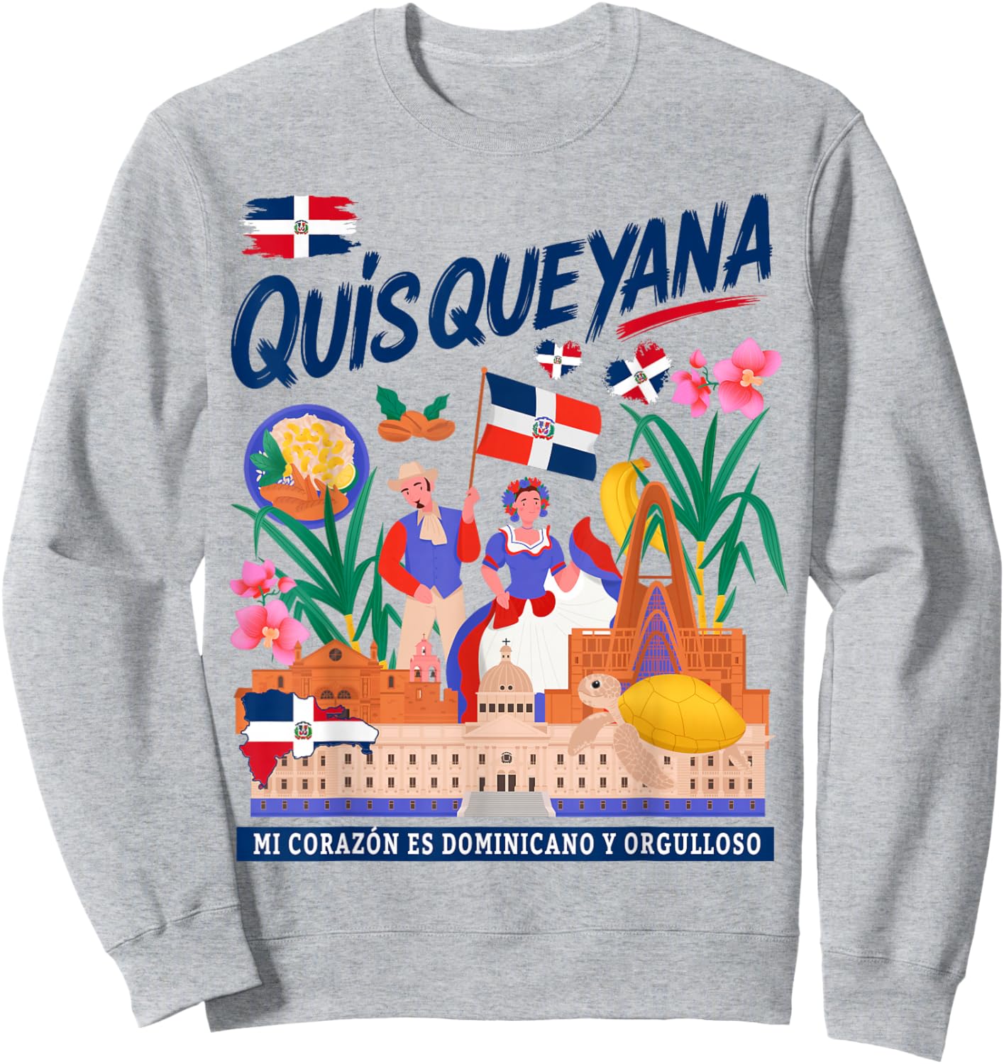 Dominican Flag Idea Women República Dominicana Quisqueyana Sweatshirt - Sweatshirt | Ash
