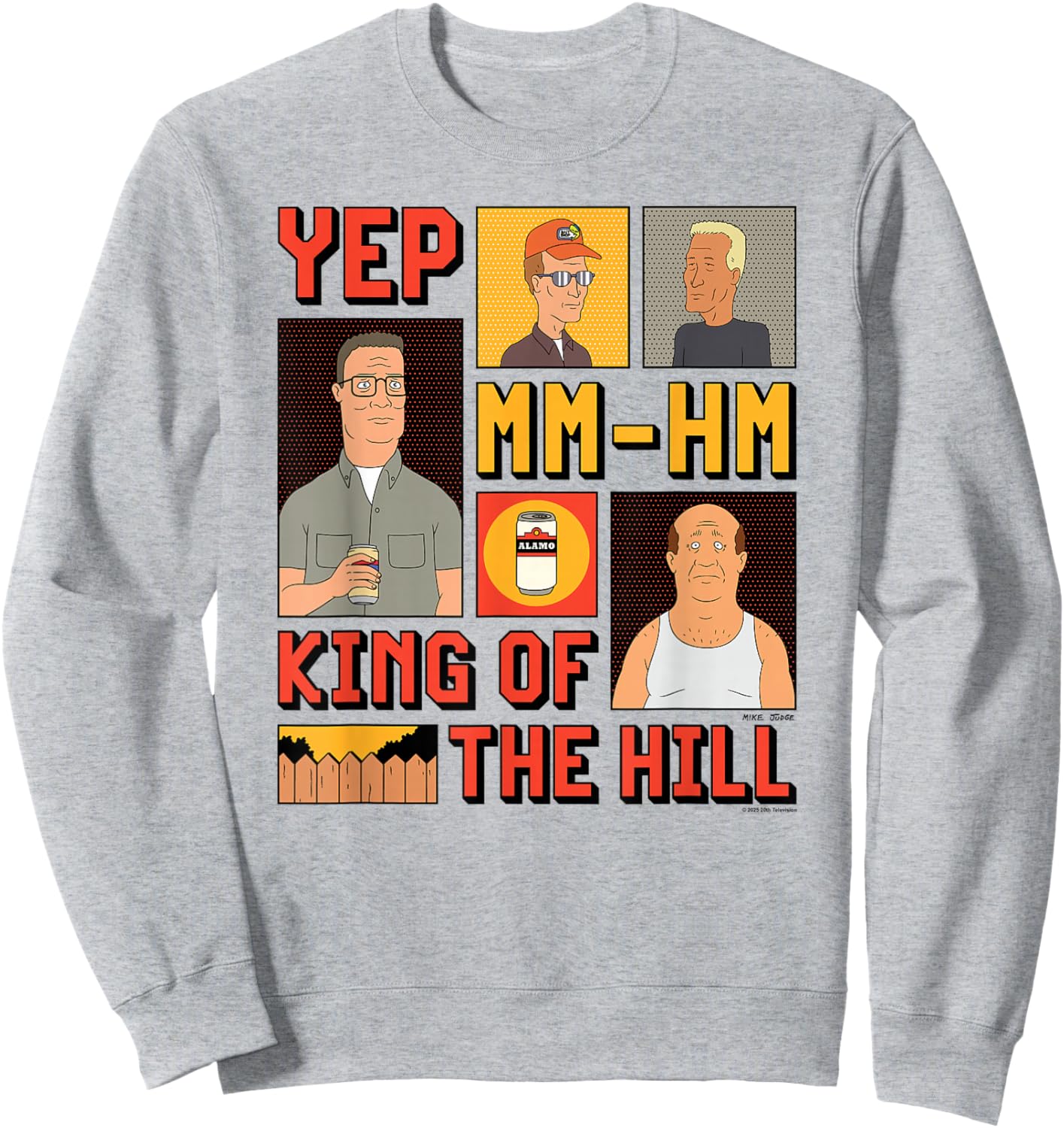 King of The Hill Hank Dale Bill and Boomhauer Panels Poster Sweatshirt - Sweatshirt | Ash