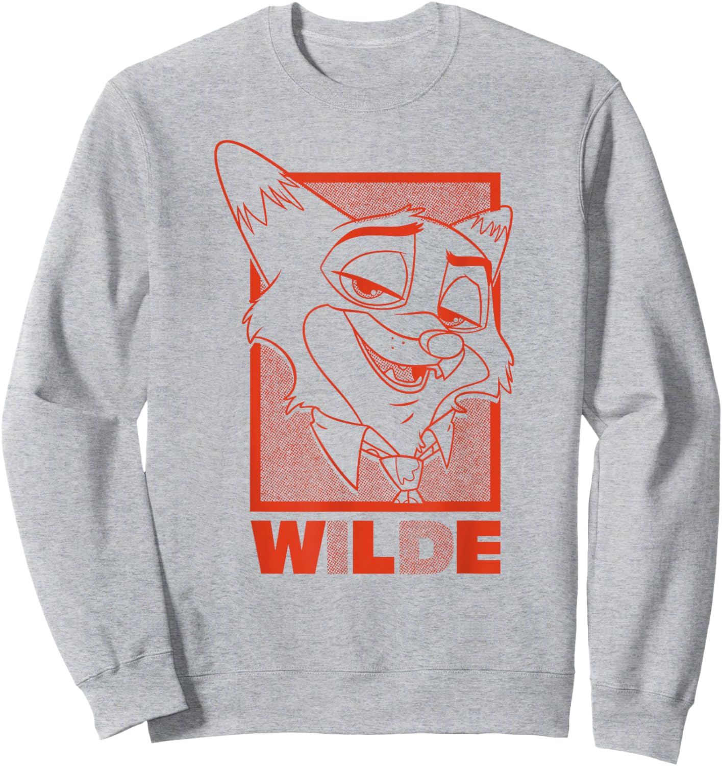 Disney Zootopia 2 Wilde Halftone Big Face Portrait Sweatshirt - Sweatshirt | Ash