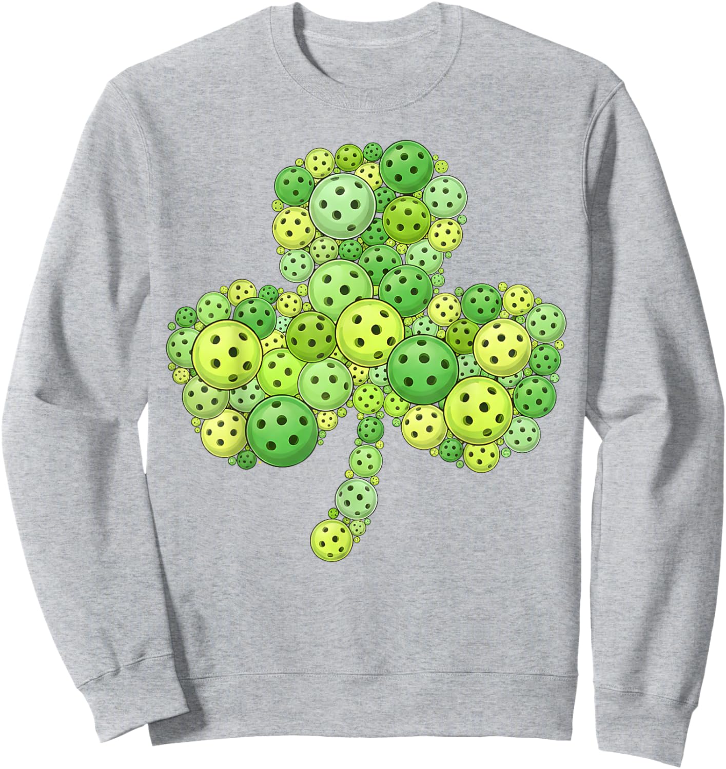 Pickleball Shamrock St Patrick’s Day Lucky Clover Irish Sweatshirt - Sweatshirt | Ash