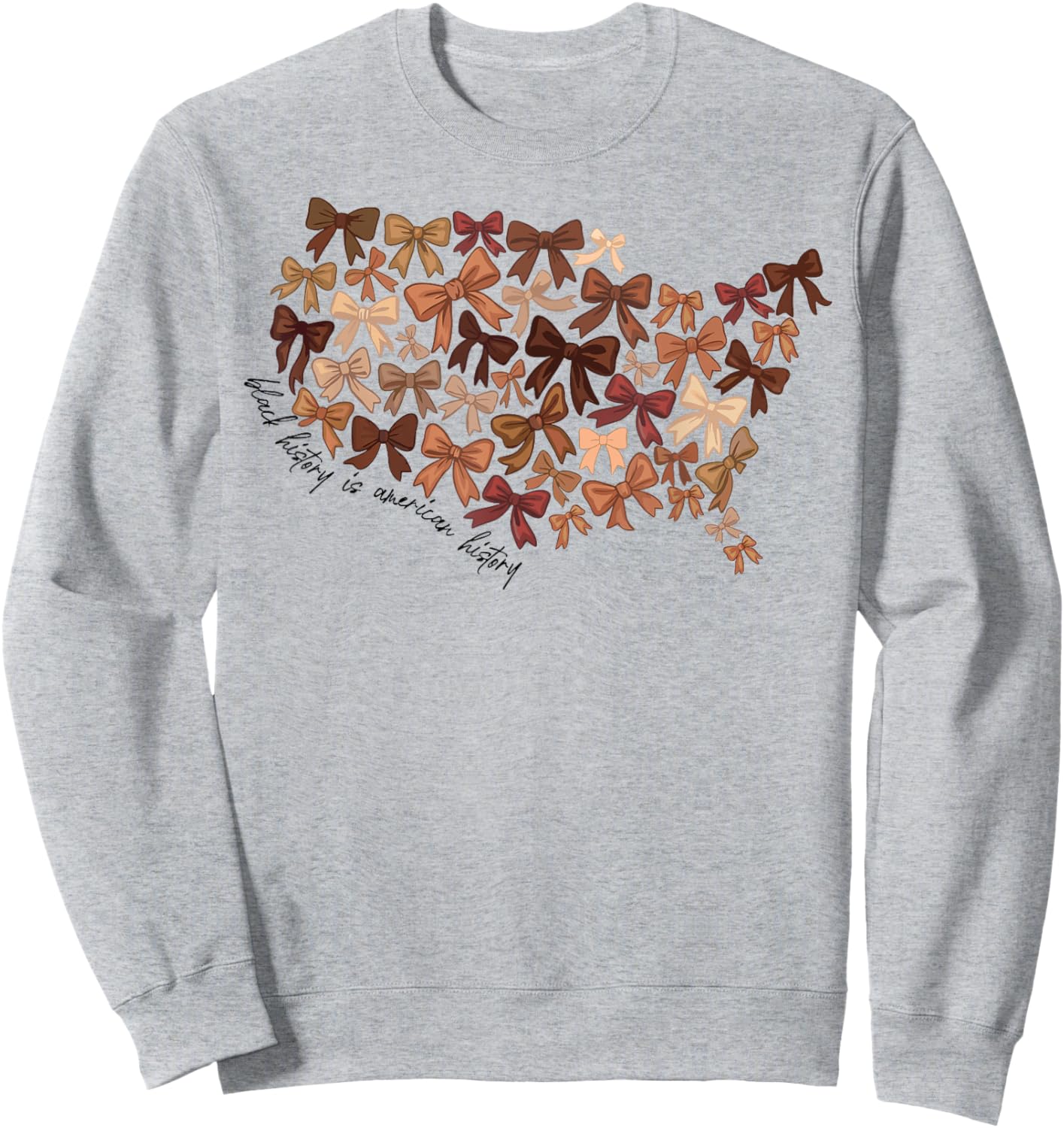 Black History is American History Coquette Bow Women Girls Sweatshirt - Sweatshirt | Ash