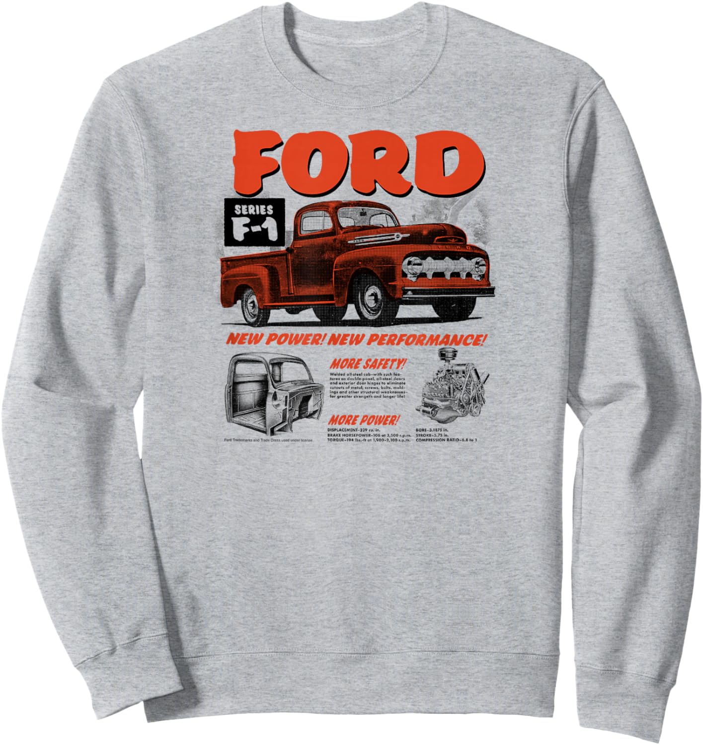 Ford - 52 F1 Truck Sweatshirt - Sweatshirt | Ash