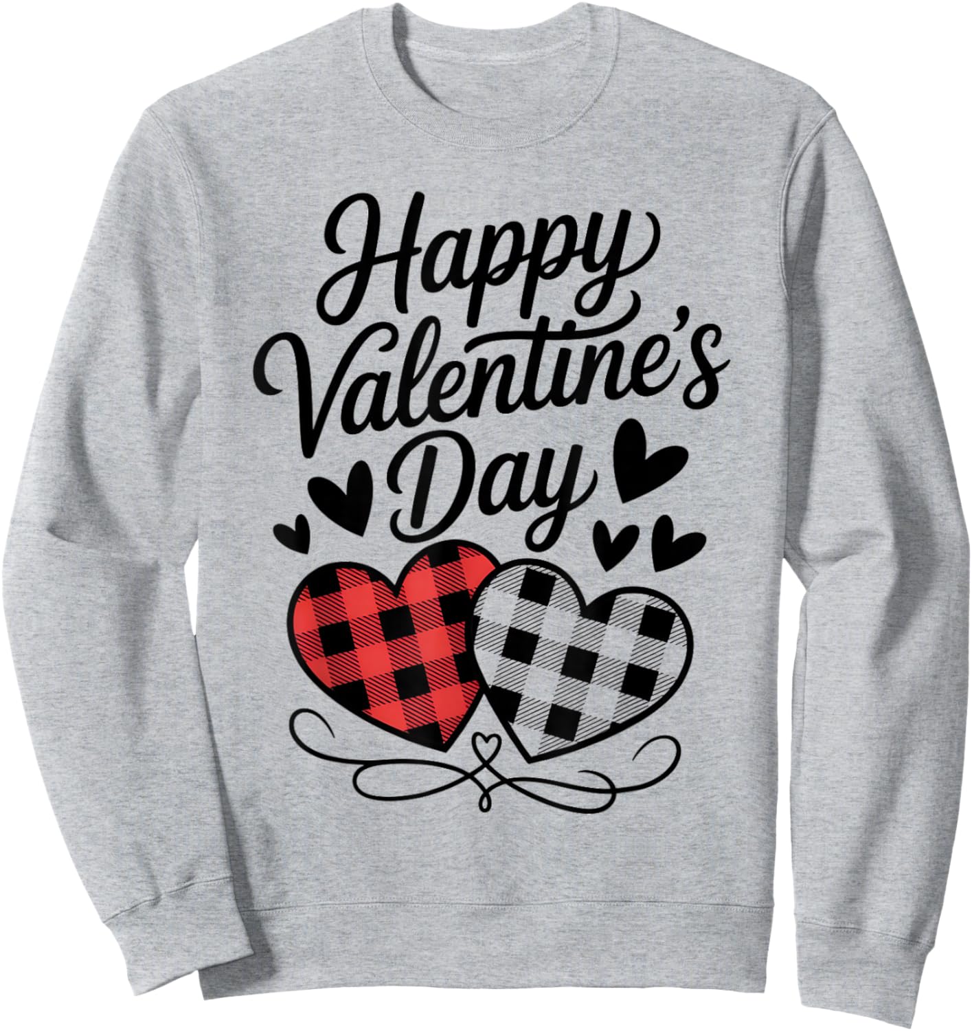 Happy Valentines Day Plaid Hearts Cute Love Sweatshirt - Sweatshirt | Ash