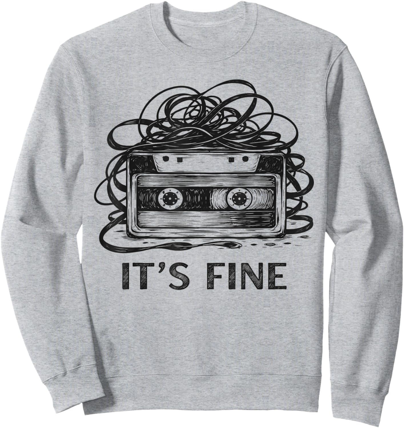 It's Fine Retro Cassette Tape 80's 90's Sweatshirt - Sweatshirt | Ash