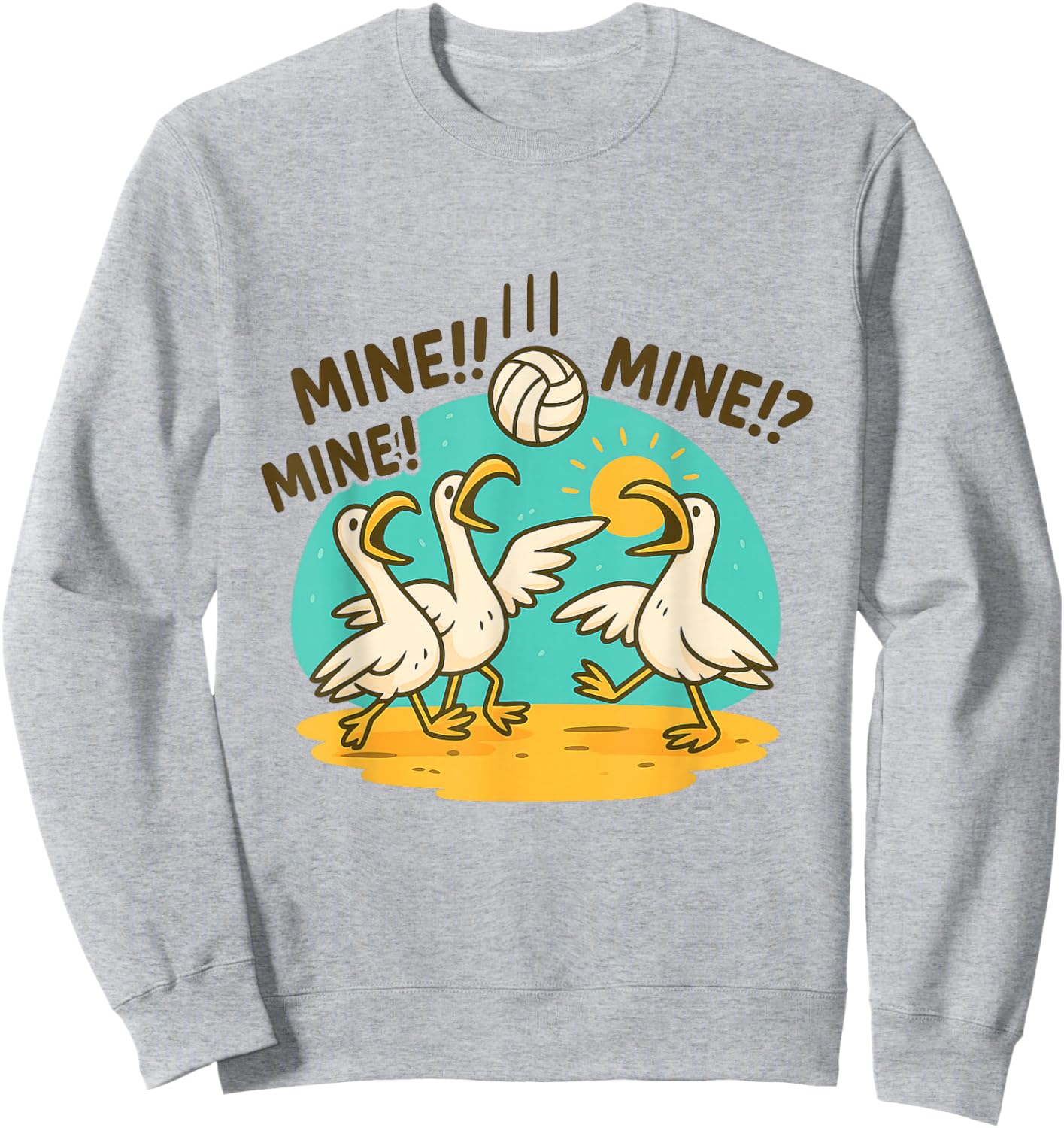 Funny Bird Playing Volleyball Sweatshirt - Sweatshirt | Ash