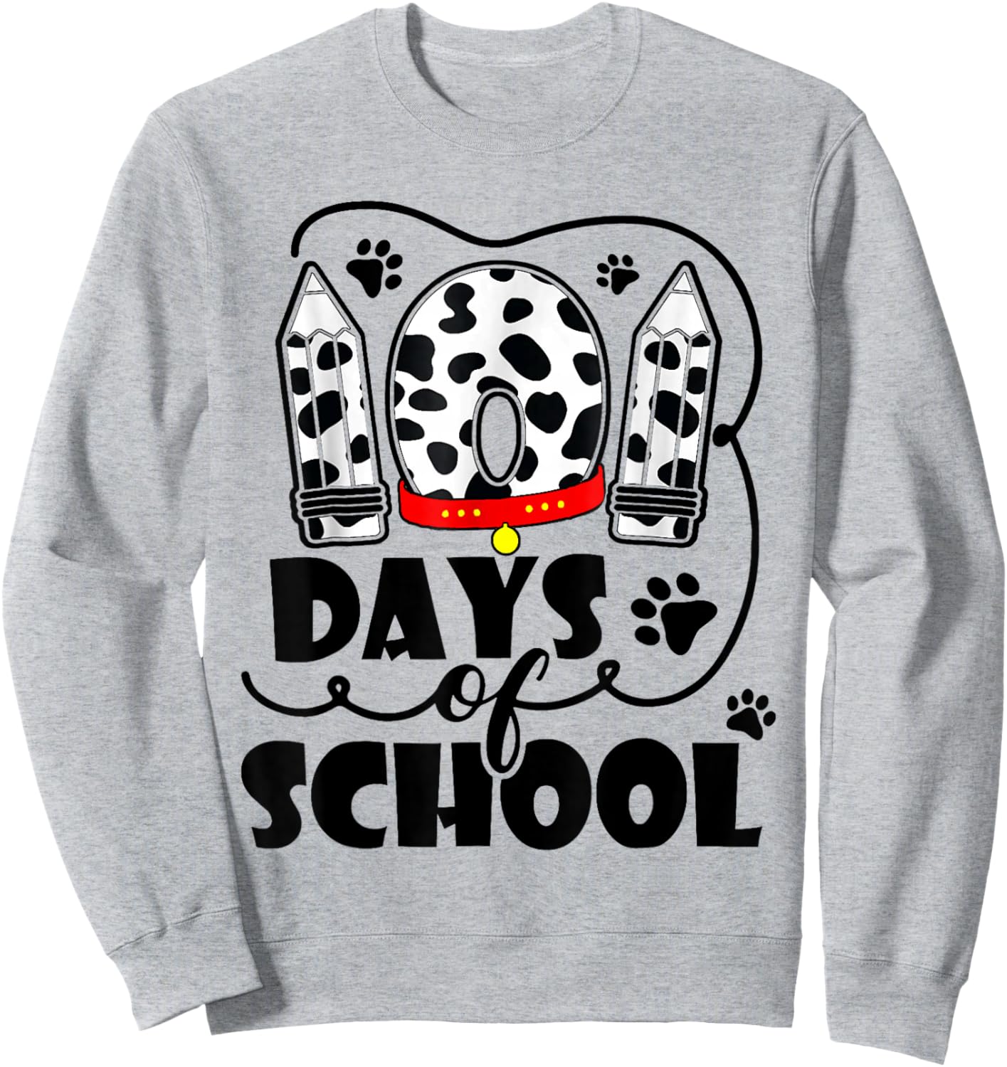 Cute Dog Happy 101 Days School Teacher Student 100 Days Sweatshirt - Sweatshirt | Ash