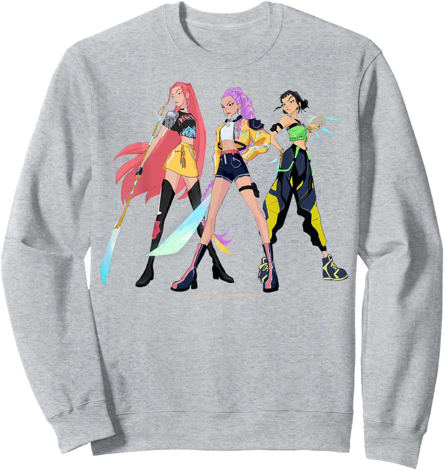 Kpop Demon Hunters Mira Rumi and Zoey Armed and Ready to Go Sweatshirt - Sweatshirt | Ash