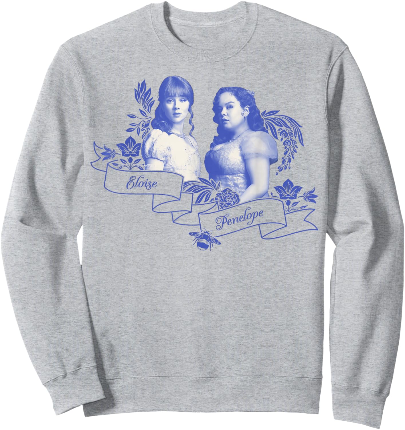 Bridgerton Eloise Bridgerton & Penelope Behind Floral Banner Sweatshirt - Sweatshirt | Ash