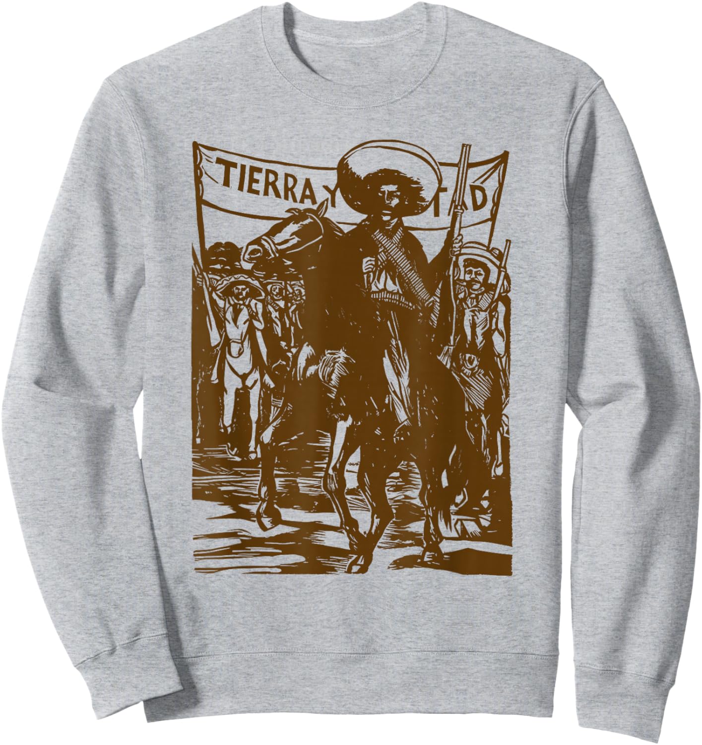 Emiliano Zapata Mexican Revolutionary Tierra Y Libertad Sweatshirt - Sweatshirt | Ash