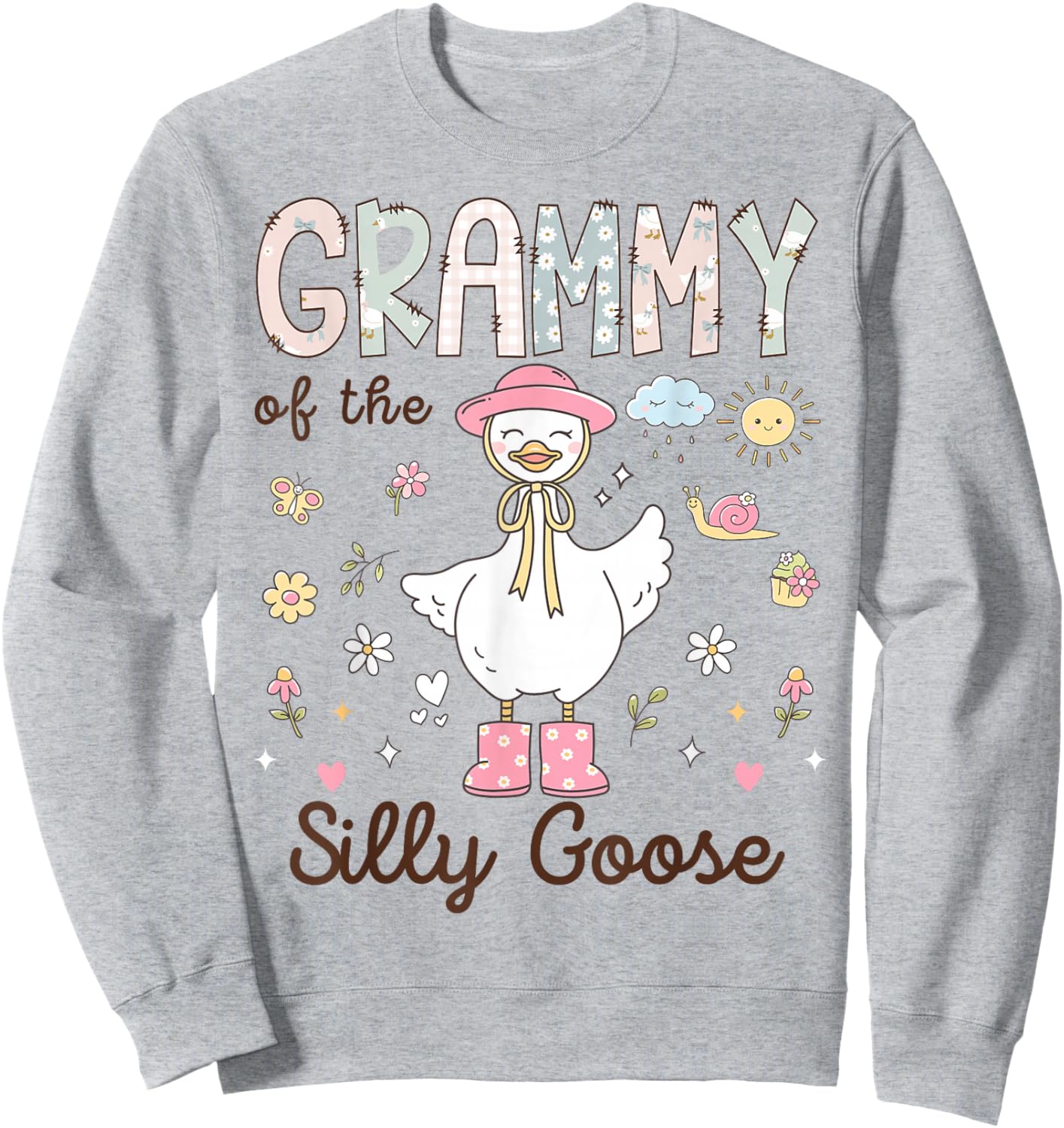 Grammy of The Silly Goose First Birthday Girl Family Sweatshirt - Sweatshirt | Ash