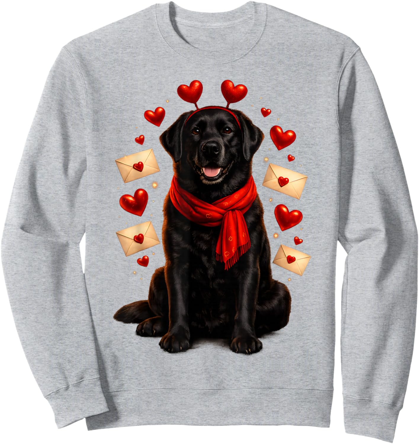 Cute Black Labrador Valentines Dog Mama Men Kids Sweatshirt - Sweatshirt | Ash