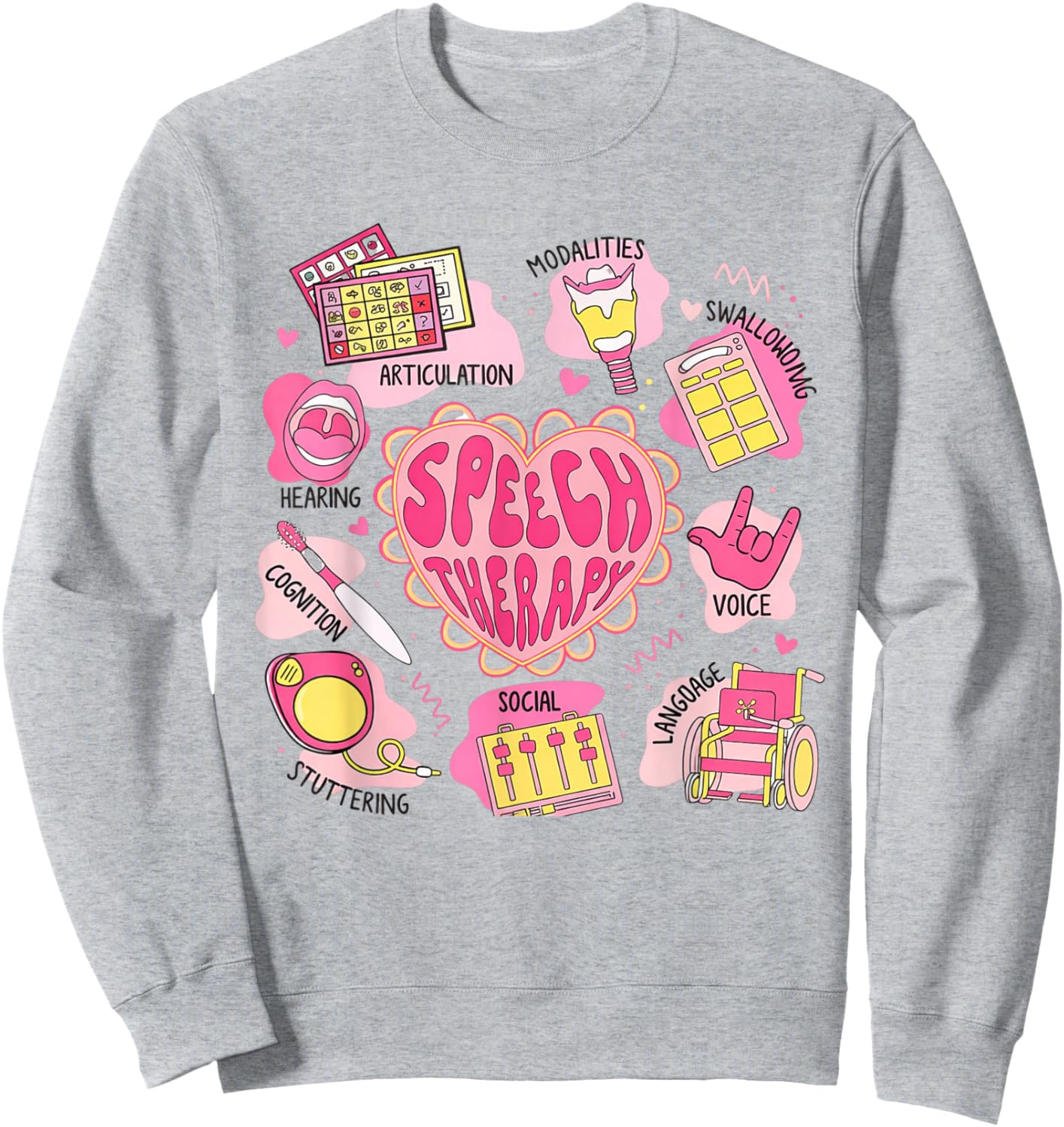 Speech Therapy Valentines Shirt SLP Articulation Language Sweatshirt - Sweatshirt | Ash