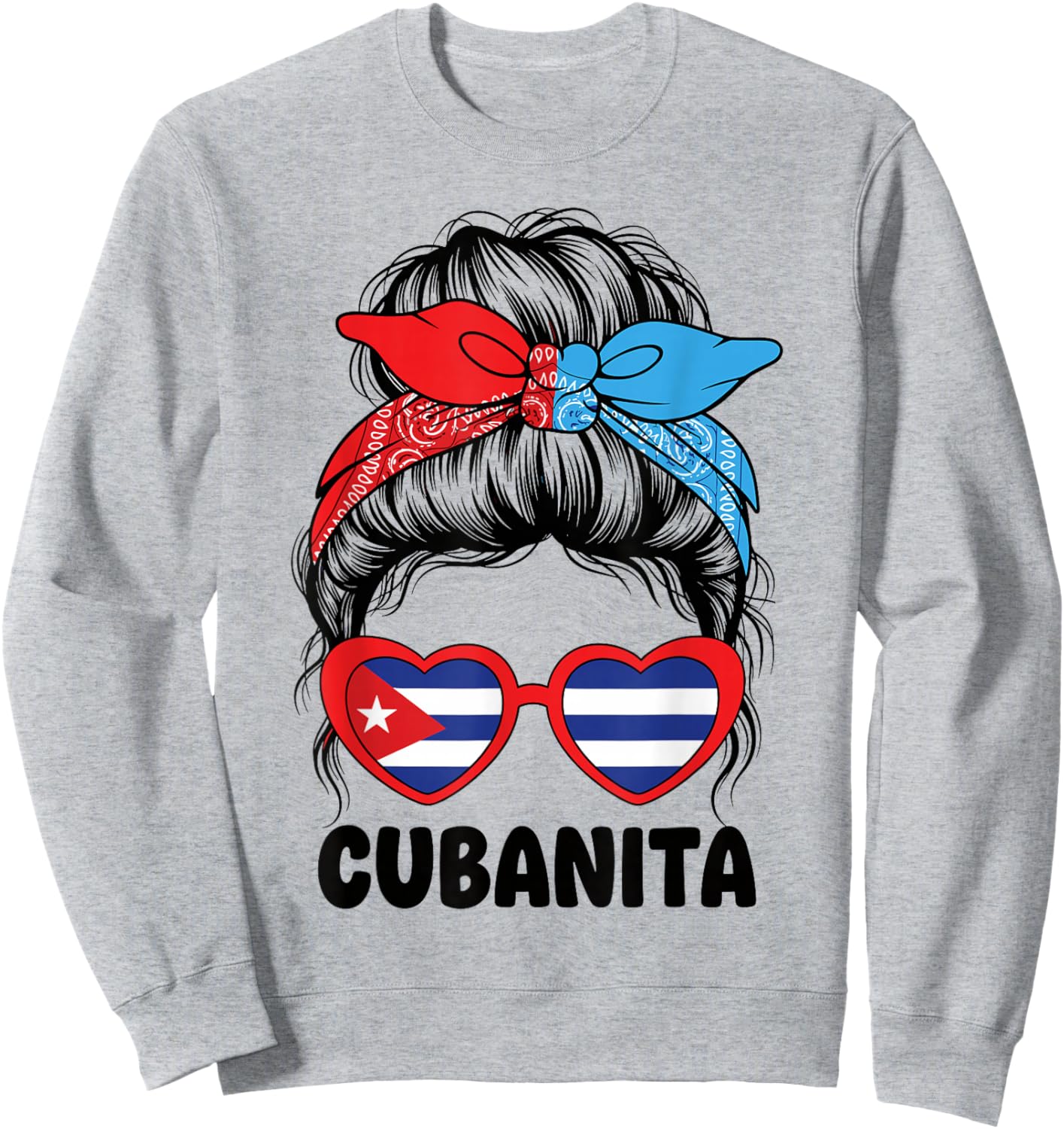 Cubanita Cuban Girl Latina Cuba Flag Women Kids Sweatshirt - Sweatshirt | Ash