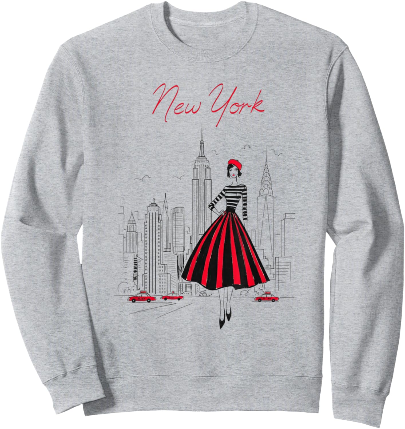 New York City Skyline Fashion Art Retro Style Women Sweatshirt - Sweatshirt | Ash