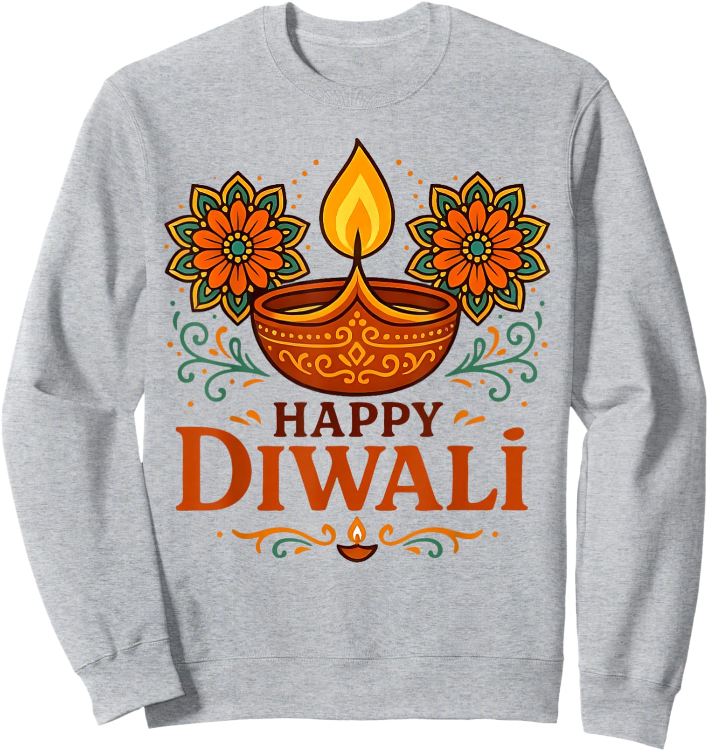 Happy Diwali Festival of Lights Indian Adults Kids Toddlers Sweatshirt - Sweatshirt | Ash